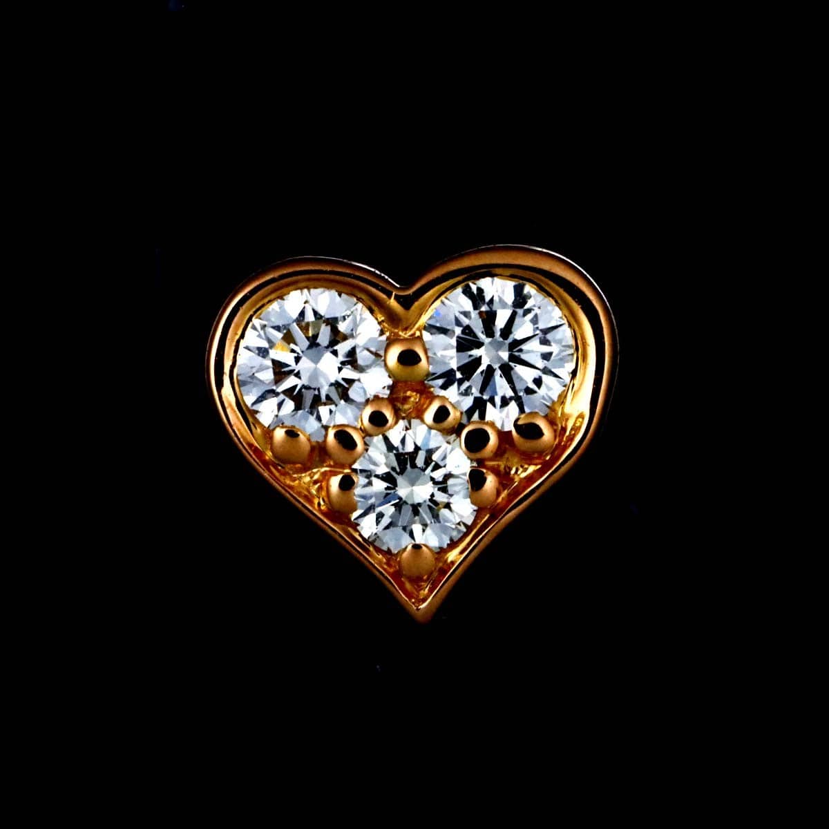 TIFFANY Co. TIFFANY Co. Sentimental Heart Diamond Earrings Pierced 18K PG 750 90319250