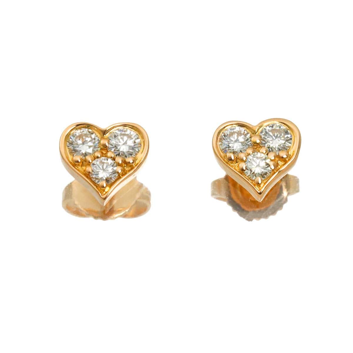 TIFFANY Co. TIFFANY Co. Sentimental Heart Diamond Earrings Pierced 18K PG 750 90319250