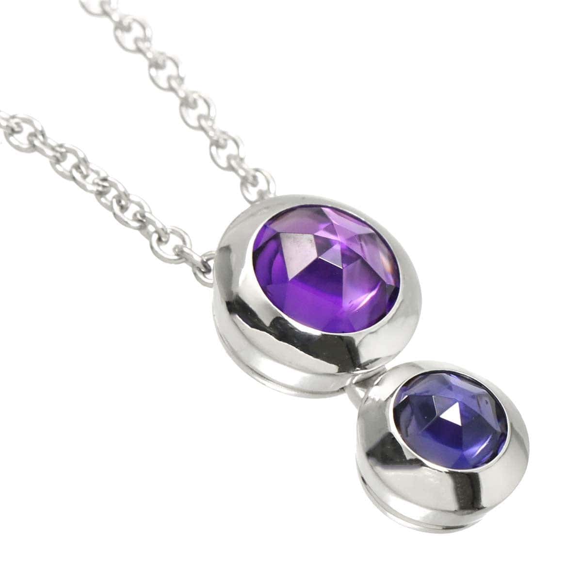 TIFFANY Co. TIFFANY Co. Amethyst Iolite Necklace 18K White Gold 750 90317822