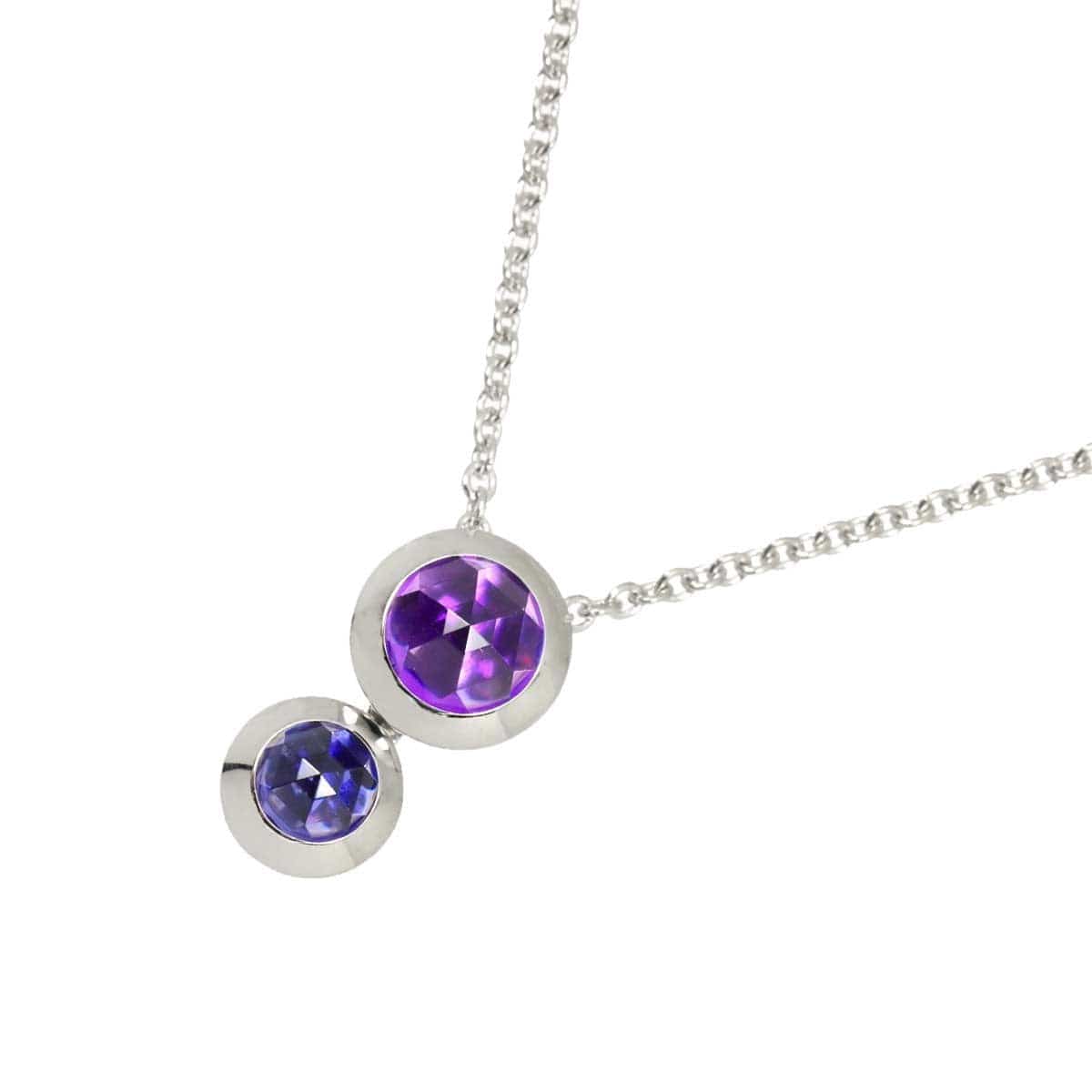 TIFFANY Co. TIFFANY Co. Amethyst Iolite Necklace 18K White Gold 750 90317822