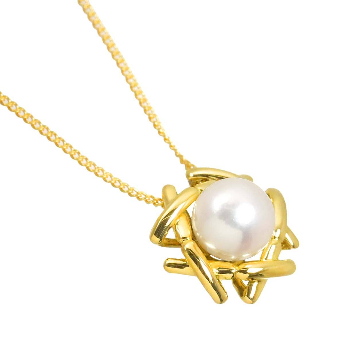 TIFFANY Co. TIFFANY Co. Kiss Akoya pearl 6.8mm Necklace 18K YG 750 90321897