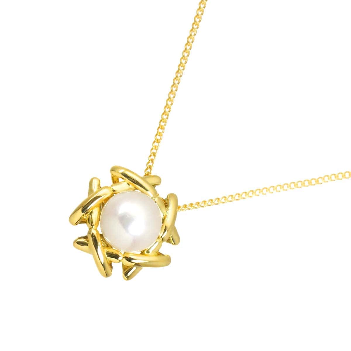 TIFFANY Co. TIFFANY Co. Kiss Akoya pearl 6.8mm Necklace 18K YG 750 90321897