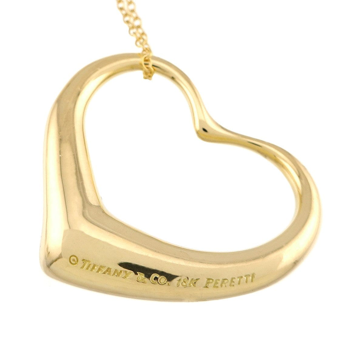 TIFFANY Co. TIFFANY Co. Open Heart Long Necklace 18K Yellow Gold 750 90327416