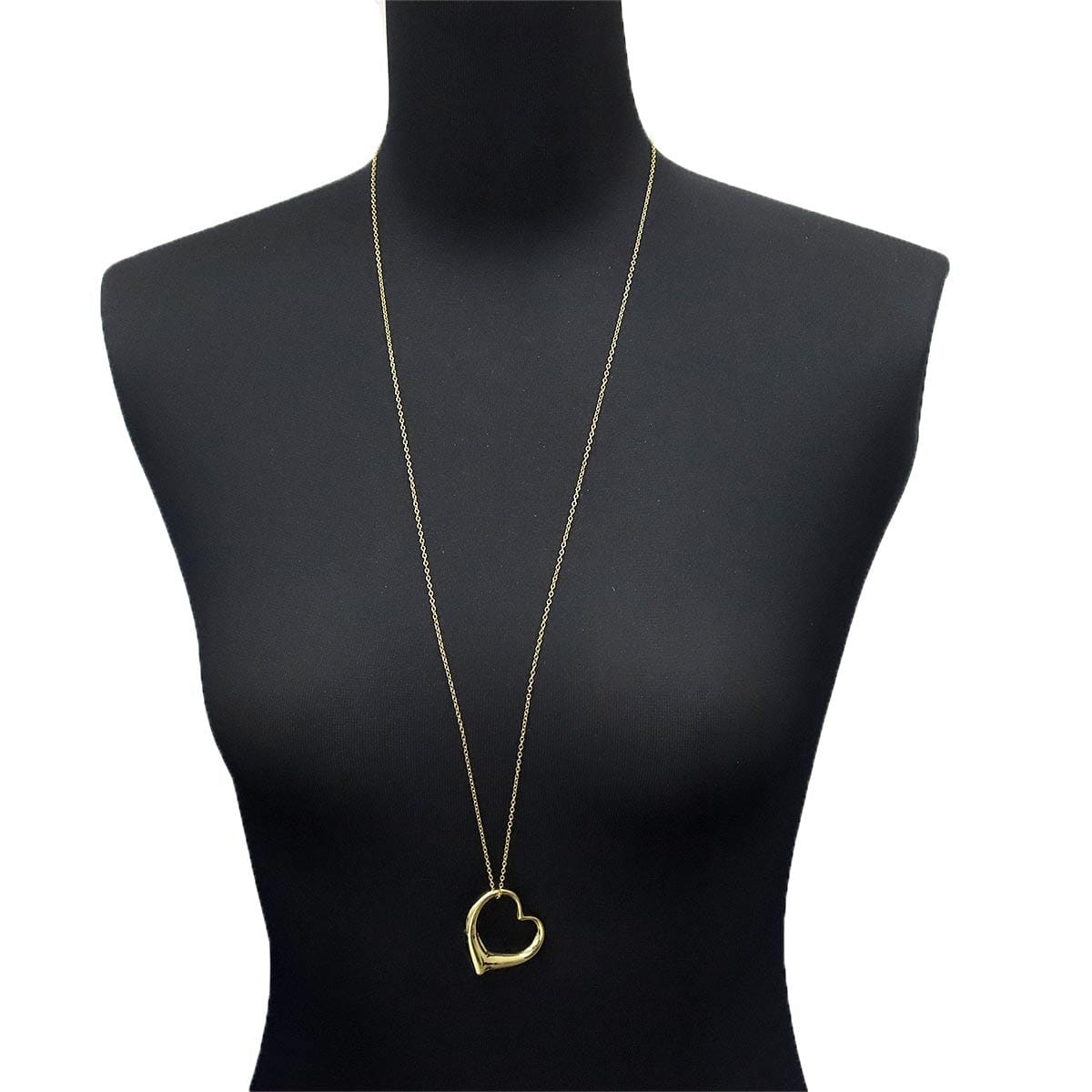 TIFFANY Co. TIFFANY Co. Open Heart Long Necklace 18K Yellow Gold 750 90327416