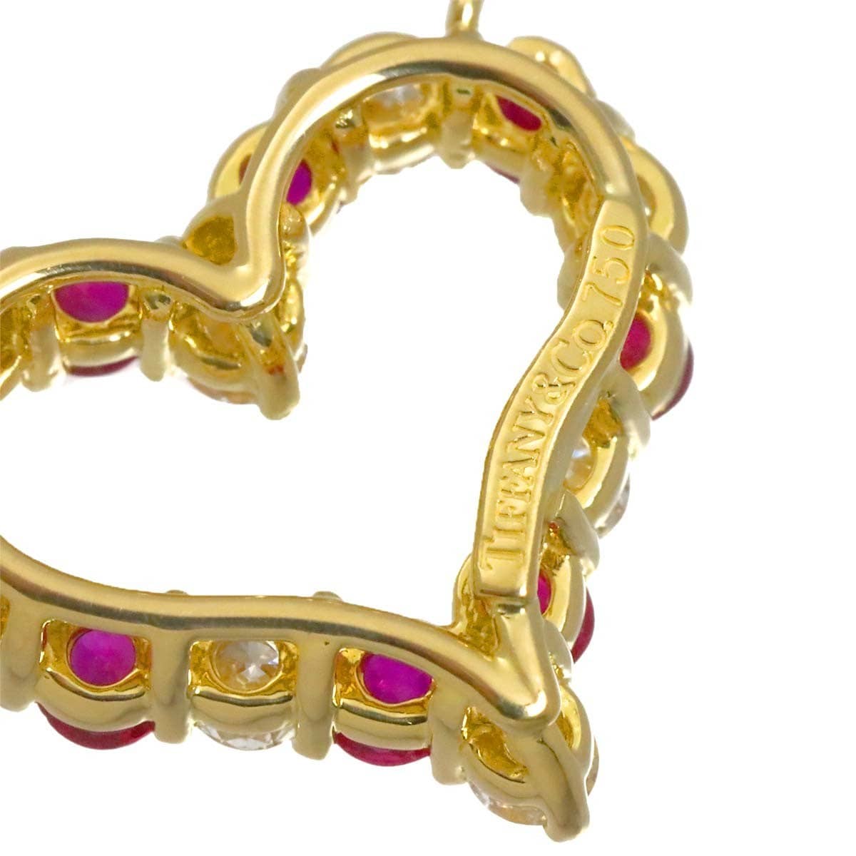 TIFFANY Co. TIFFANY Co. Sentimental Heart Ruby Diamond Necklace 18K YG 750 90328315