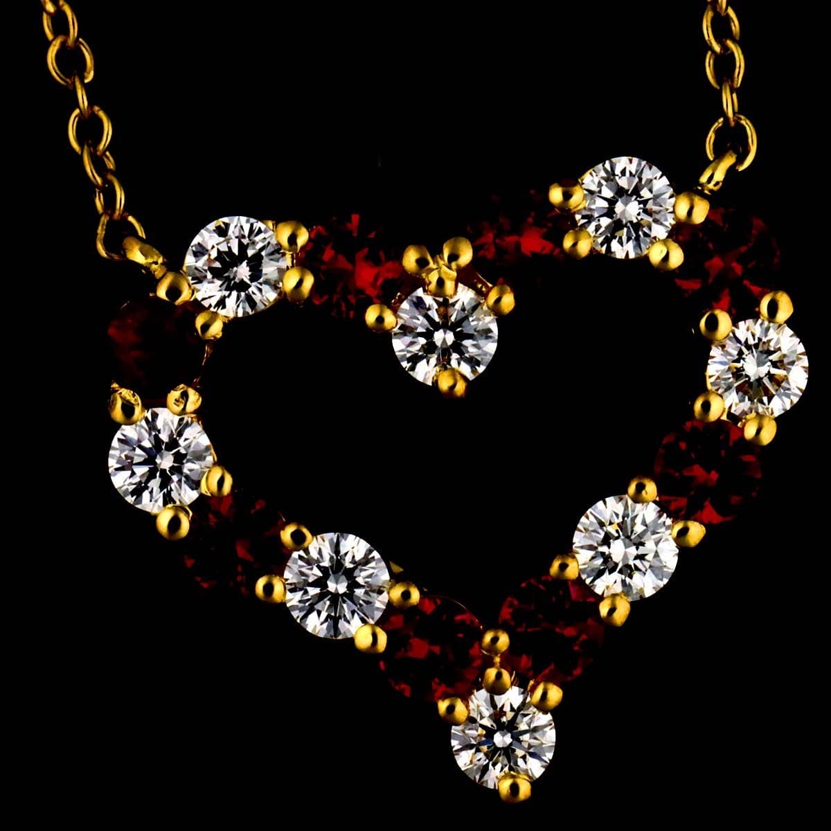 TIFFANY Co. TIFFANY Co. Sentimental Heart Ruby Diamond Necklace 18K YG 750 90328315