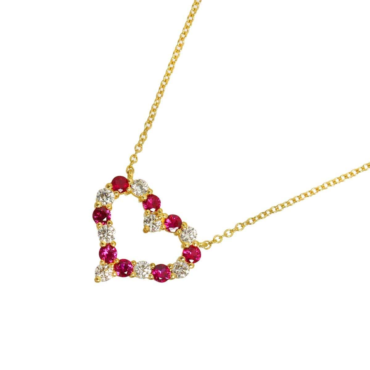 TIFFANY Co. TIFFANY Co. Sentimental Heart Ruby Diamond Necklace 18K YG 750 90328315