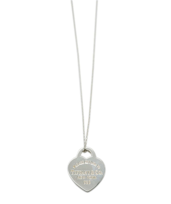 Tiffany & Co. Sterling Silver Tiffany & Co. Return To Tiffany Heart Tag Pendant, 18 Inch Chain ABC0428