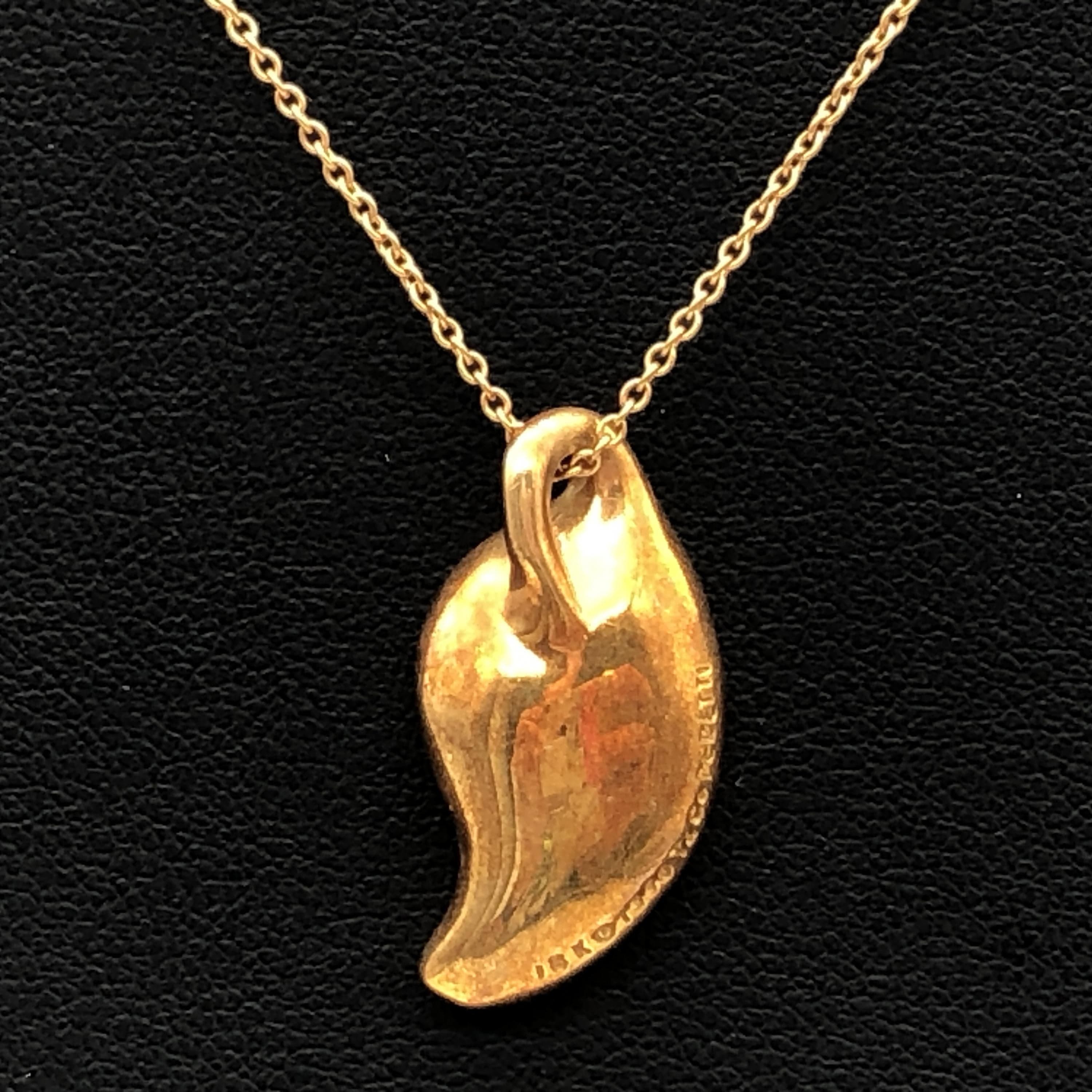 Tiffany & Co. Tiffany & Co. 18K Yellow Gold Leaf Pendant Necklace ALC3251