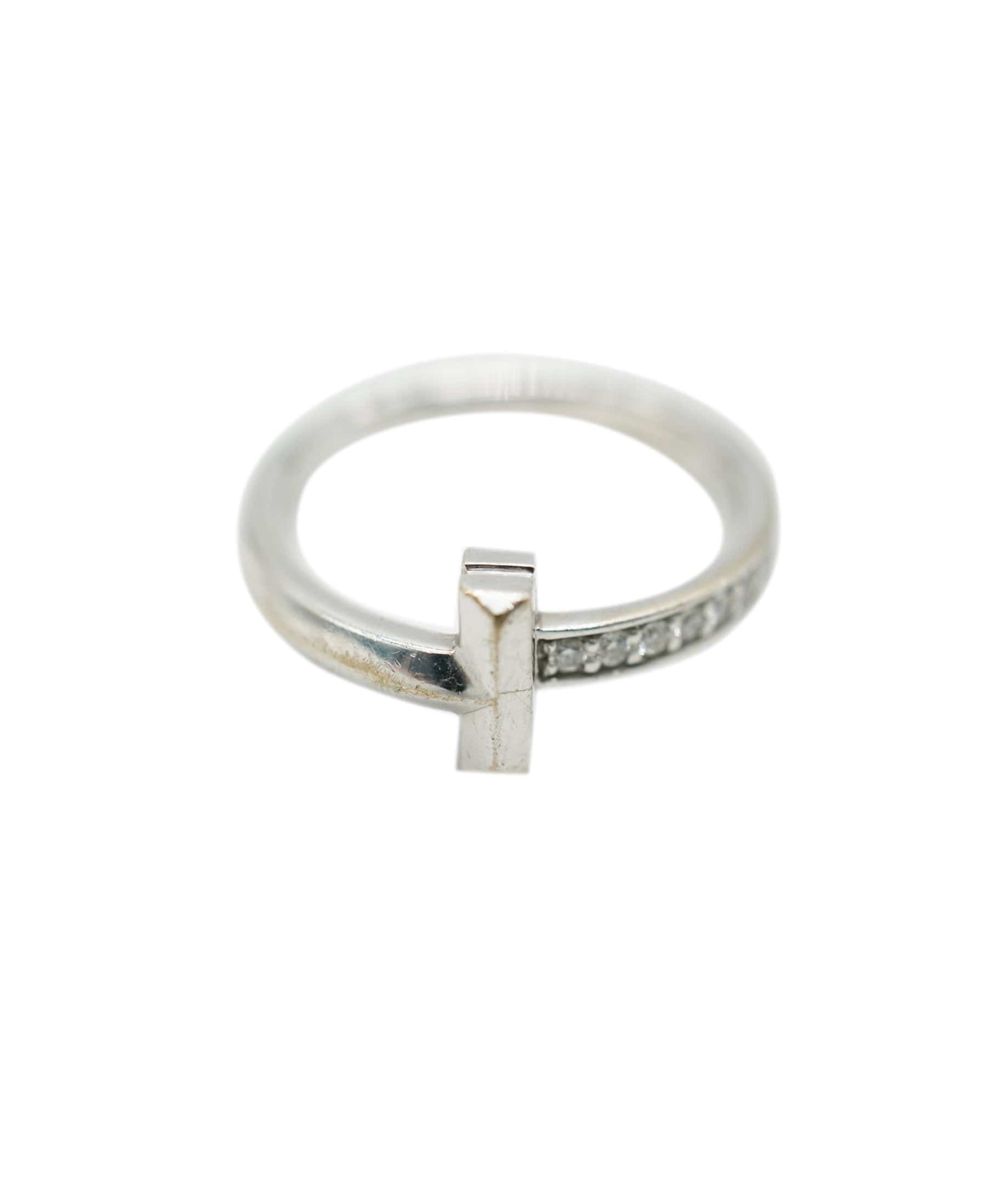 Tiffany & Co. Tiffany & Co. Diamond & White Gold Tiffany T1 Ring ABC0660