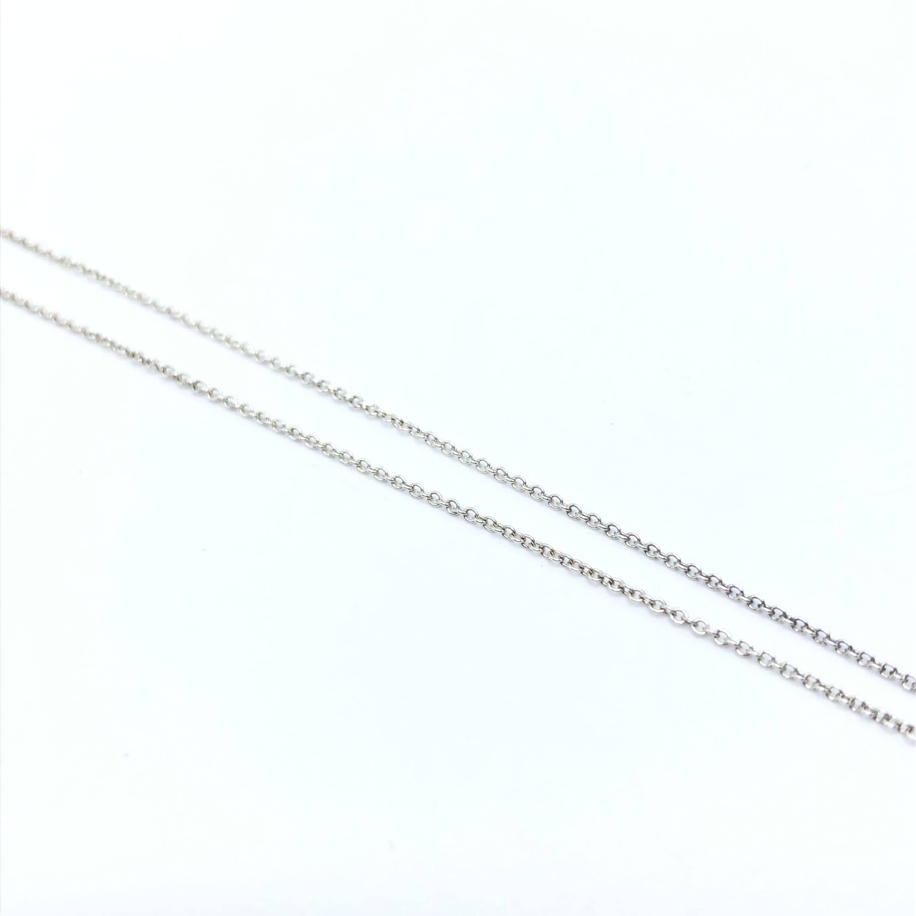 Tiffany & Co. Tiffany & Co. Heart Clover Pendant Necklace, Silver 925. 1P Natural Diamond, 16cm ALC3286