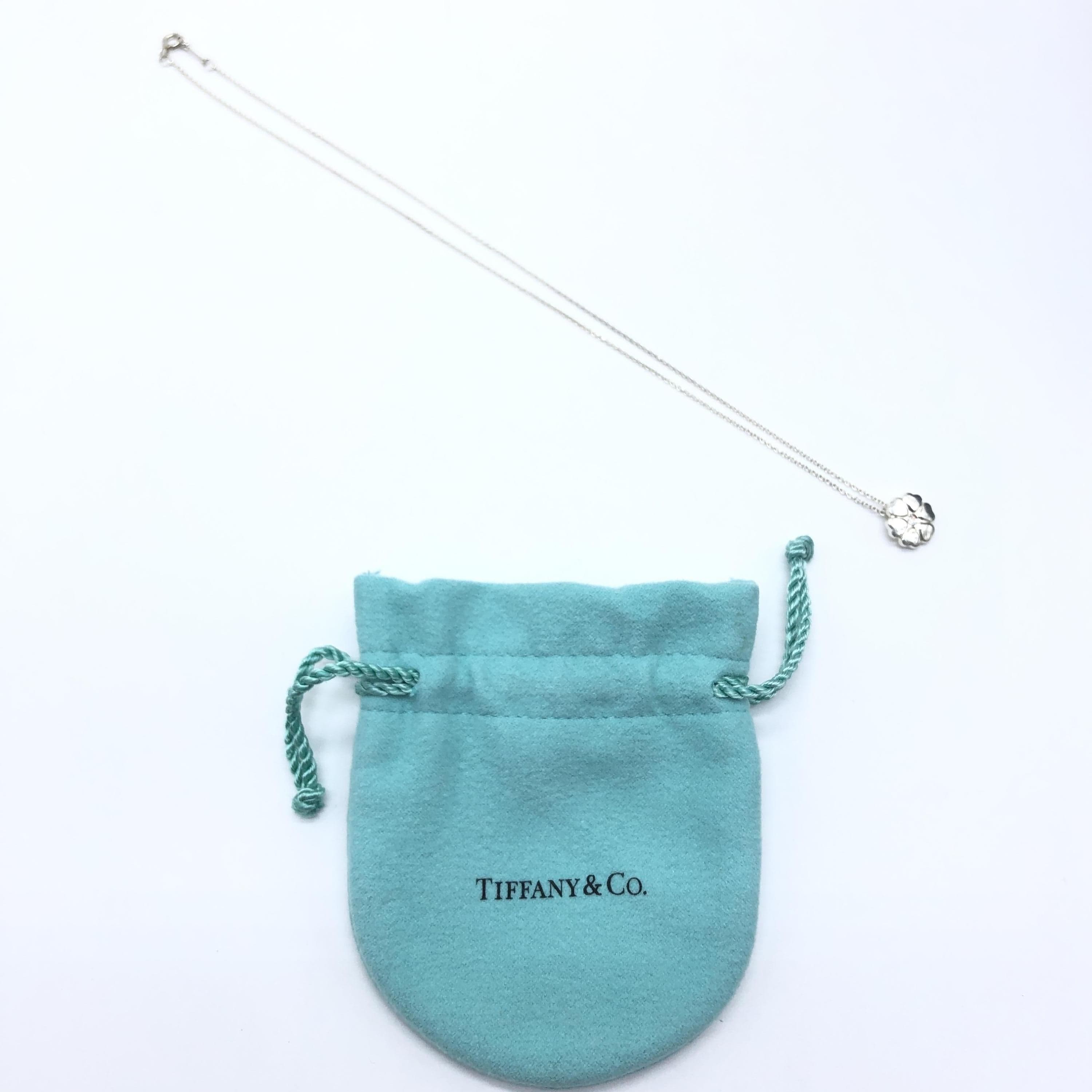 Tiffany & Co. Tiffany & Co. Heart Clover Pendant Necklace, Silver 925. 1P Natural Diamond, 16cm ALC3286