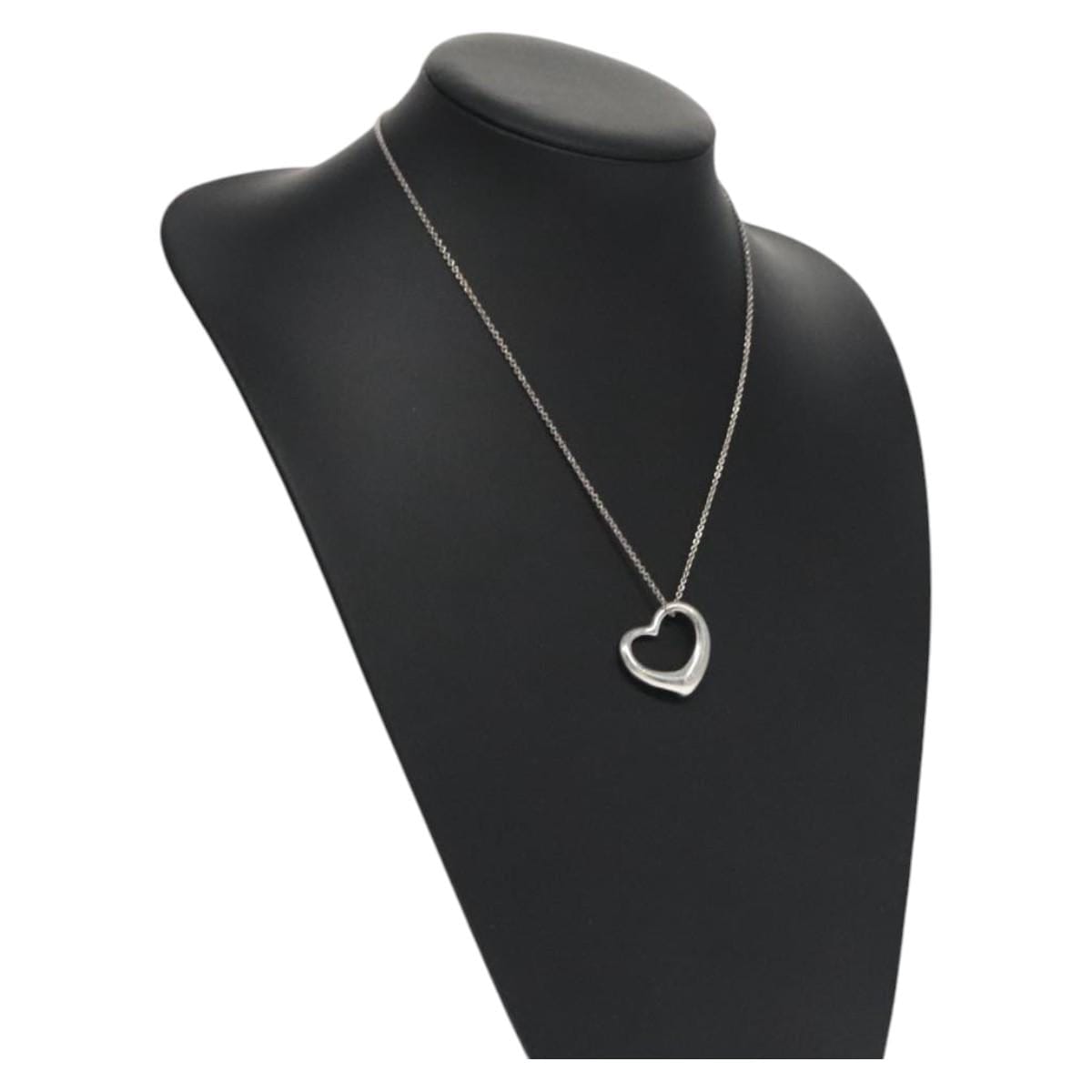TIFFANY&Co. Open Heart Necklace Ag925 Silver Auth DXBS6541 