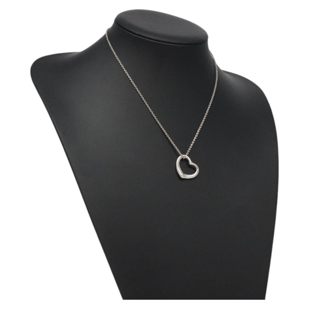 Tiffany & Co. TIFFANY&Co. Open Heart Necklace Ag925 Silver Auth 124554