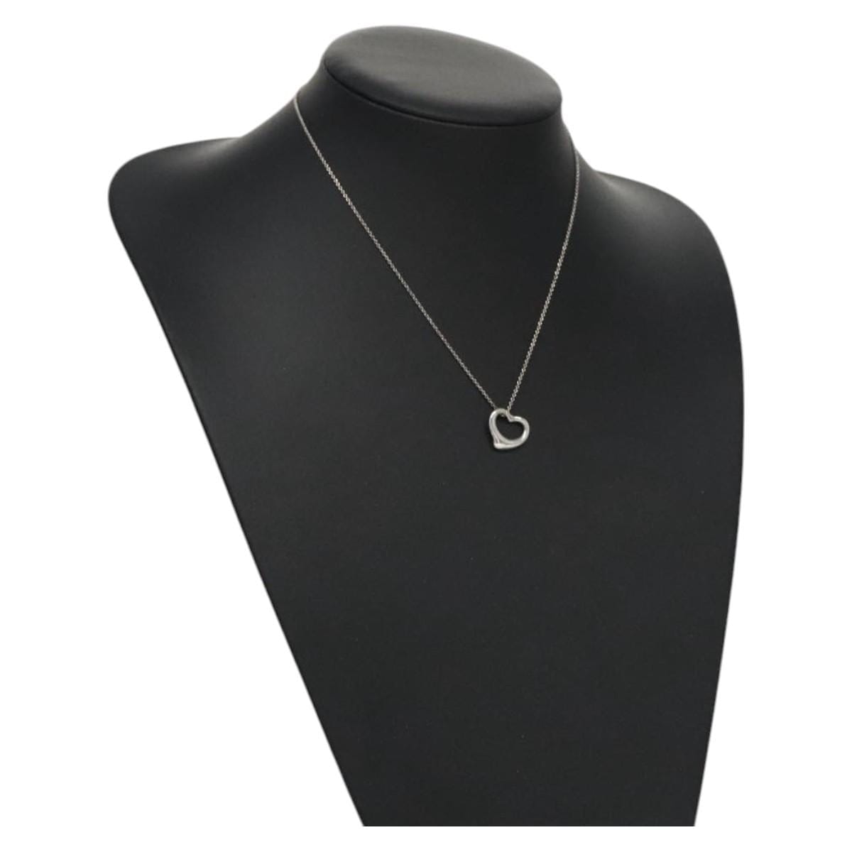 Tiffany & Co. TIFFANY&Co. Open Heart Necklace metal Silver Auth am7655