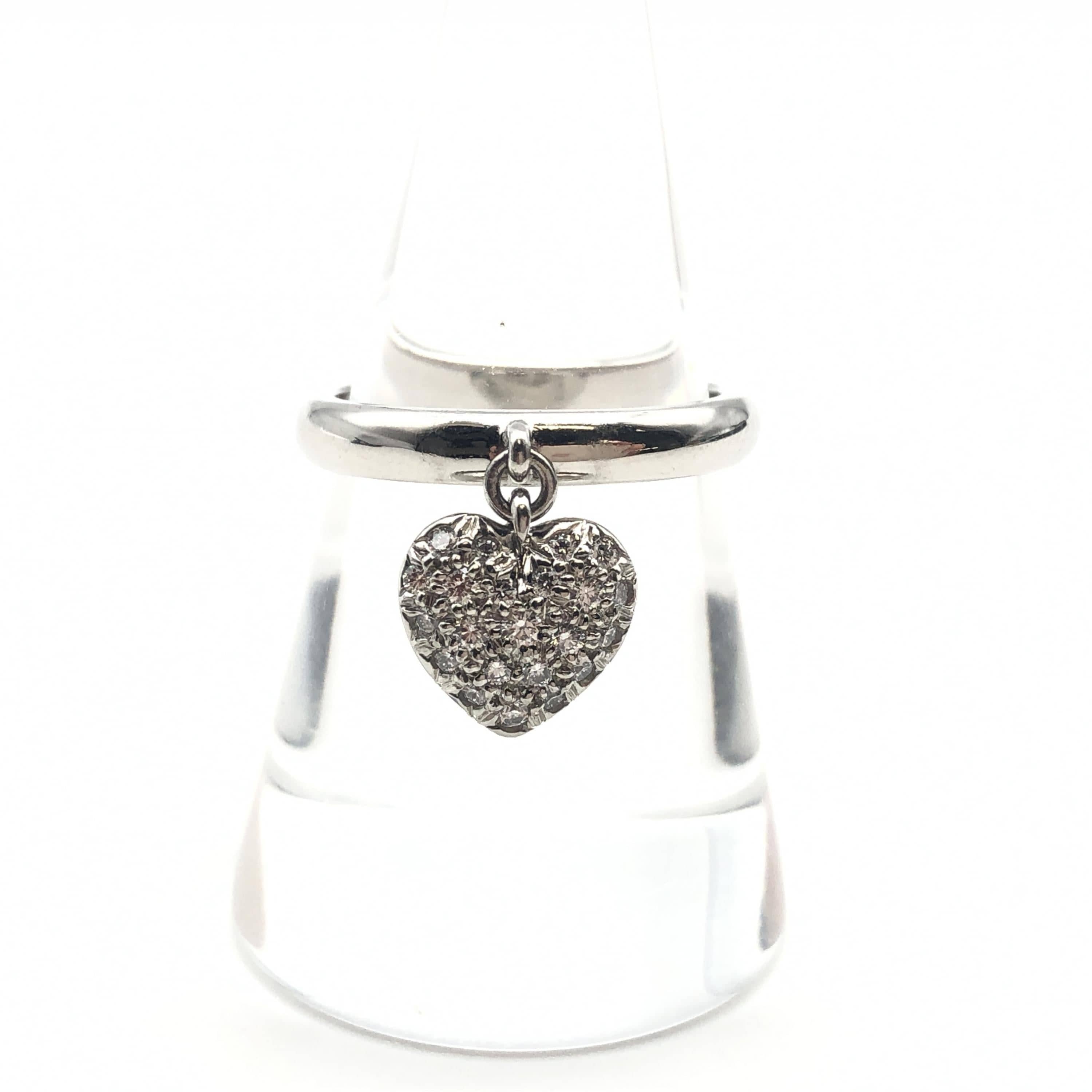 Tiffany & Co. Tiffany & Co. Pave Heart Diamond Ring, PT950, 7.3g, US Size 5 C307514