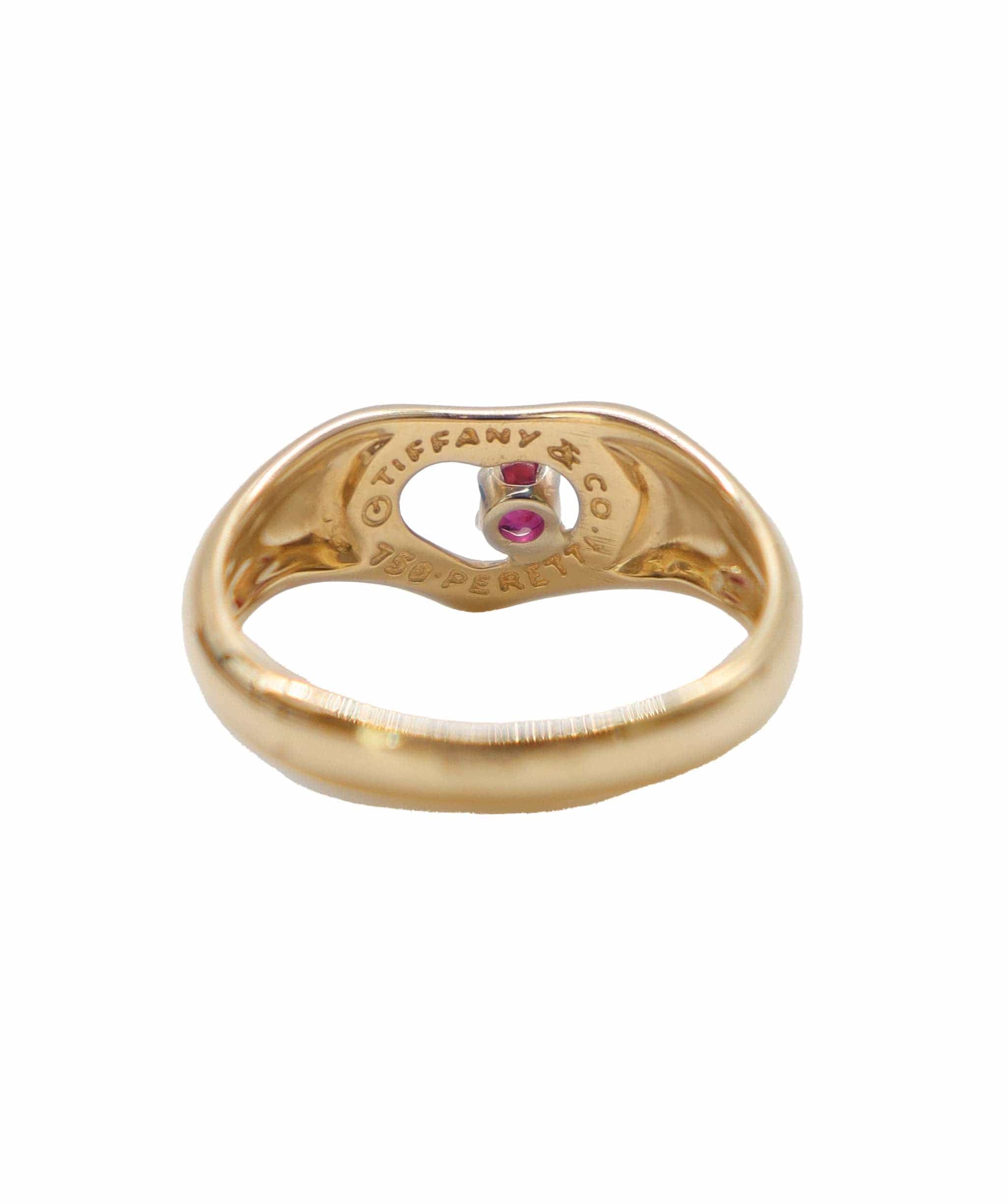 Tiffany & Co. TIFFANY&Co. Size 11.5 Ring Ruby K18 YG Yellow Gold 750 Heart Ruby Ring Tiffany DXBS4050