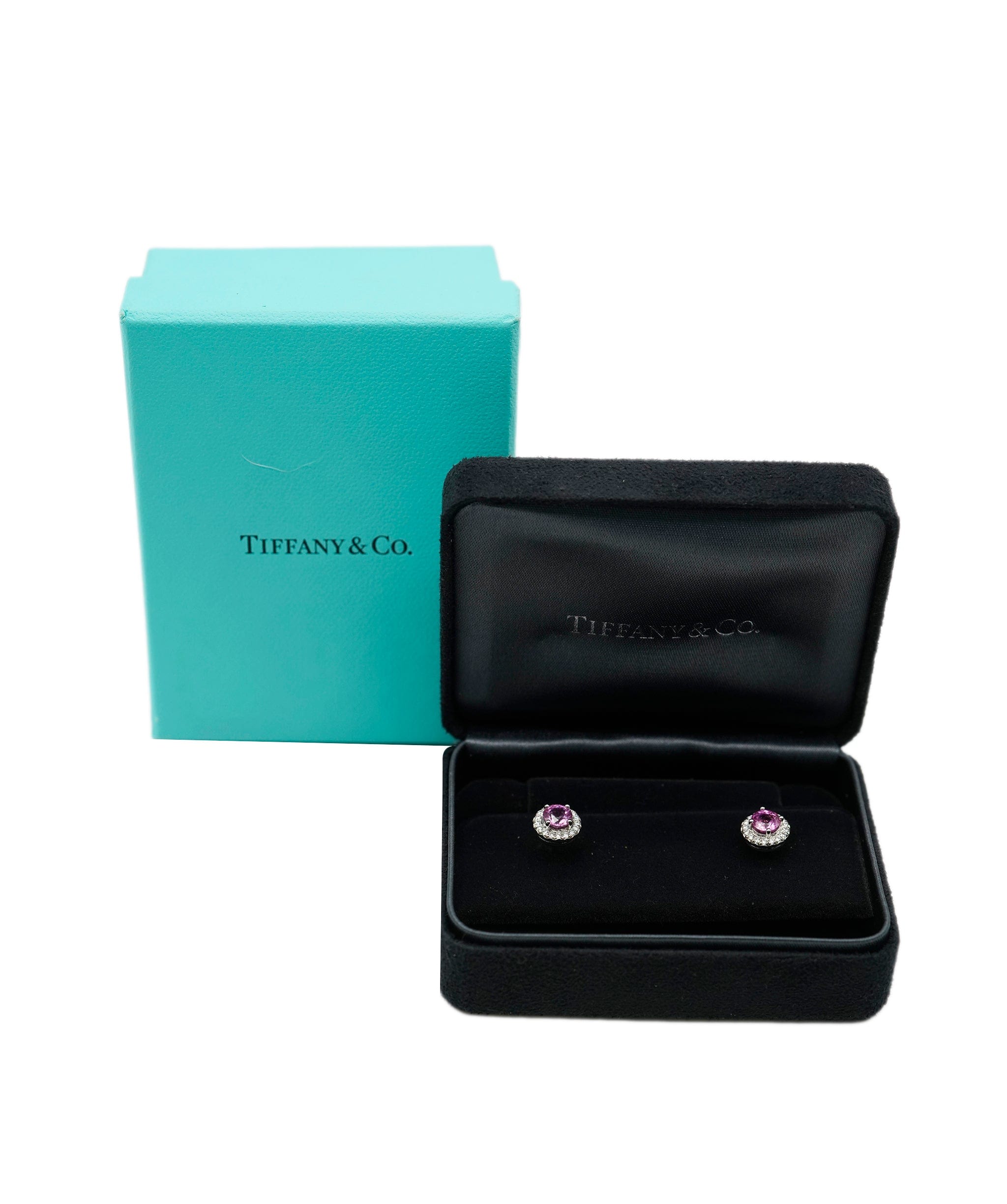 Tiffany & Co. Tiffany & Co. Soleste Halo Earring, Platinum, Pink Sapphire & Diamond ABC0567