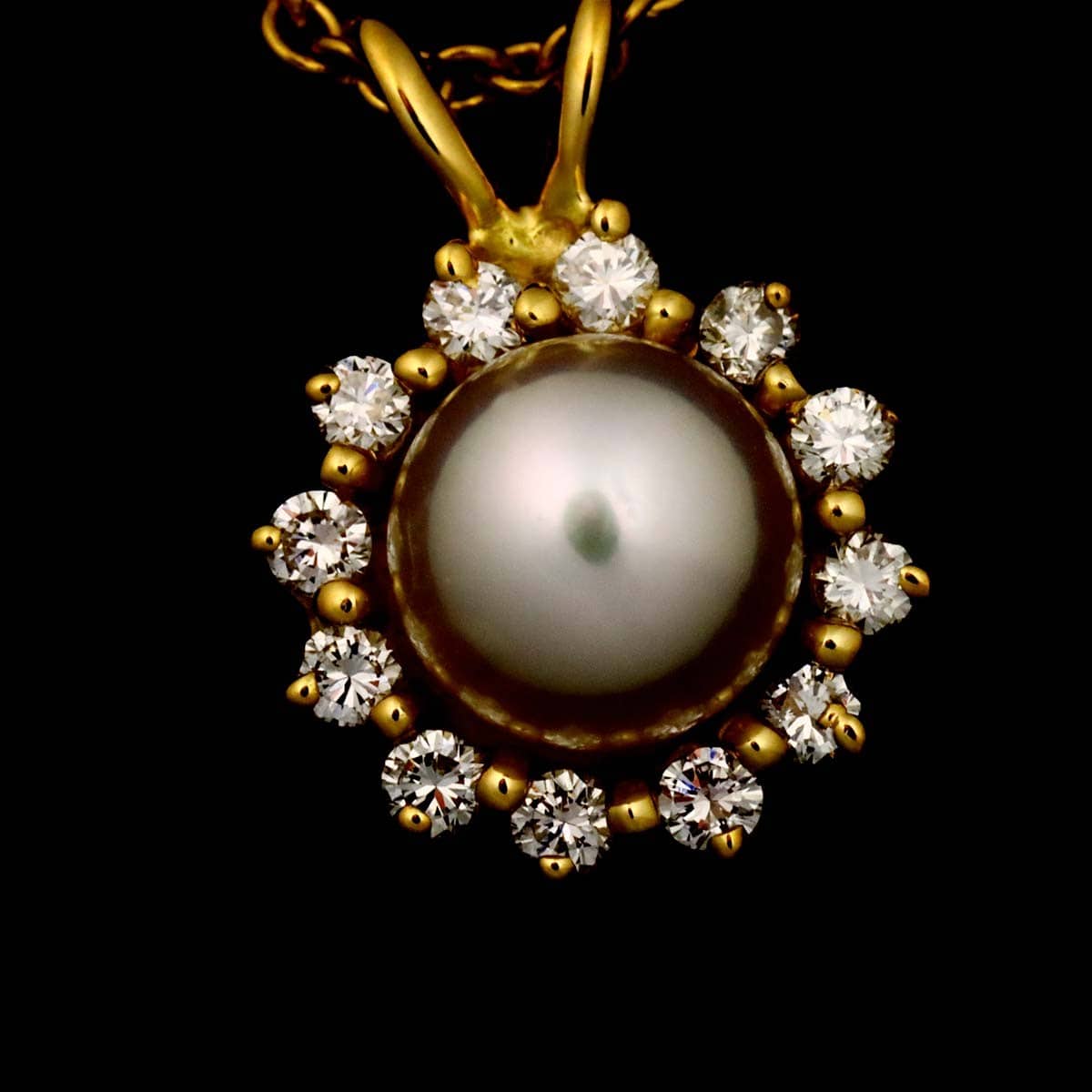 TIFFANY Co. TIFFANY Co. Akoya pearl 5.5mm Diamond Necklace 18K YG 750 90310879