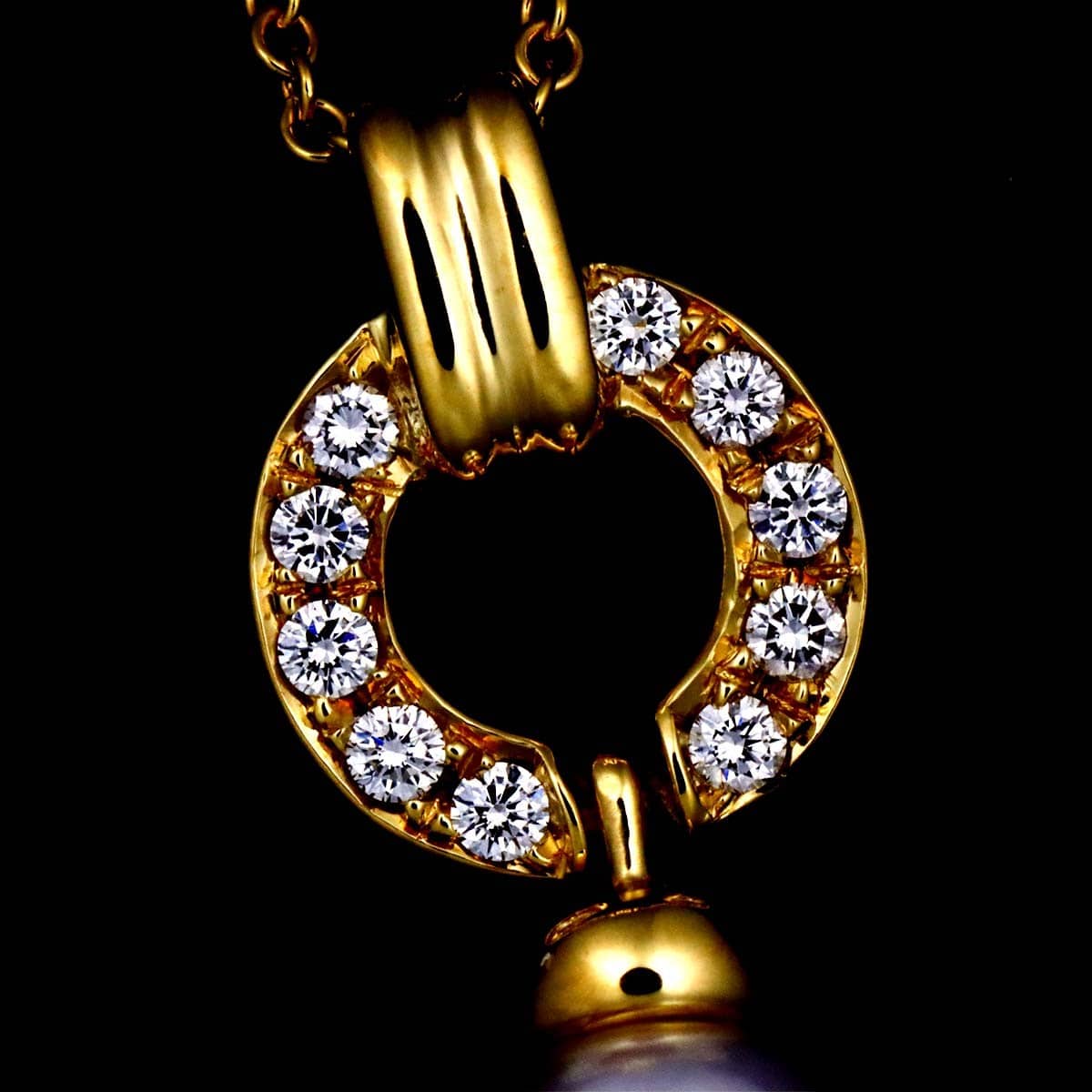 TIFFANY Co. TIFFANY Co. Akoya pearl 6.3mm Diamond Necklace 18K YG 750 90313692