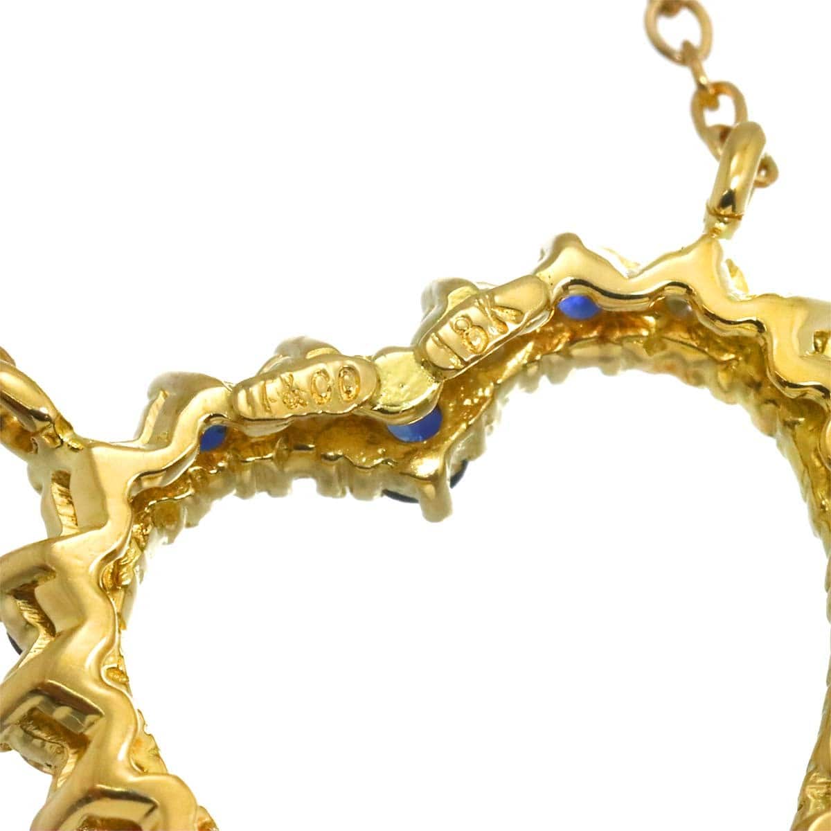 TIFFANY Co. TIFFANY Co. Heart Sapphire Diamond Necklace 18K Yellow Gold 750 90302584