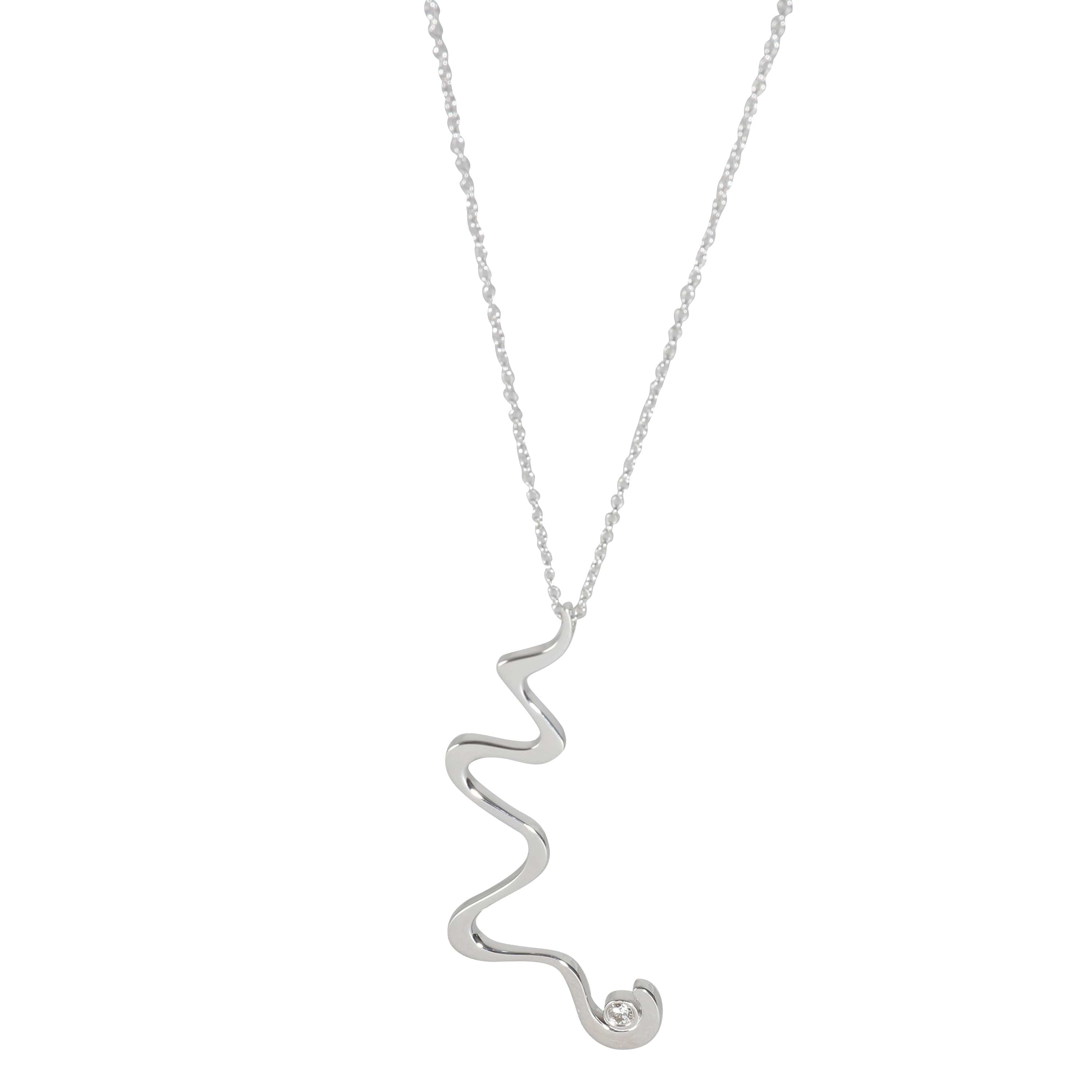 Tiffany & Co. Frank Gehry Pendant in 18k White Gold 0.06 CTW