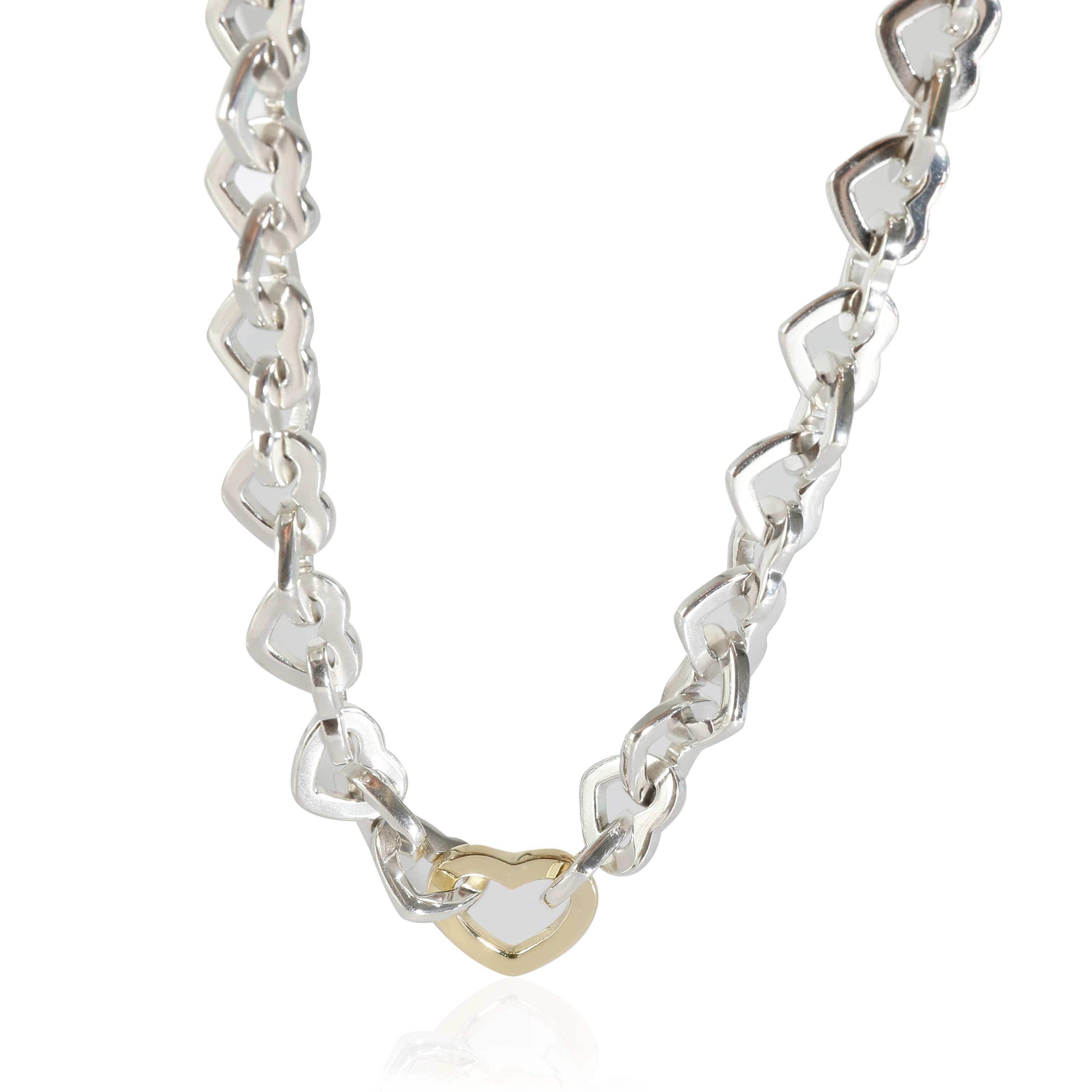 Tiffany & Co. Heart Link Necklace in 18k Yellow Gold/Sterling Silver