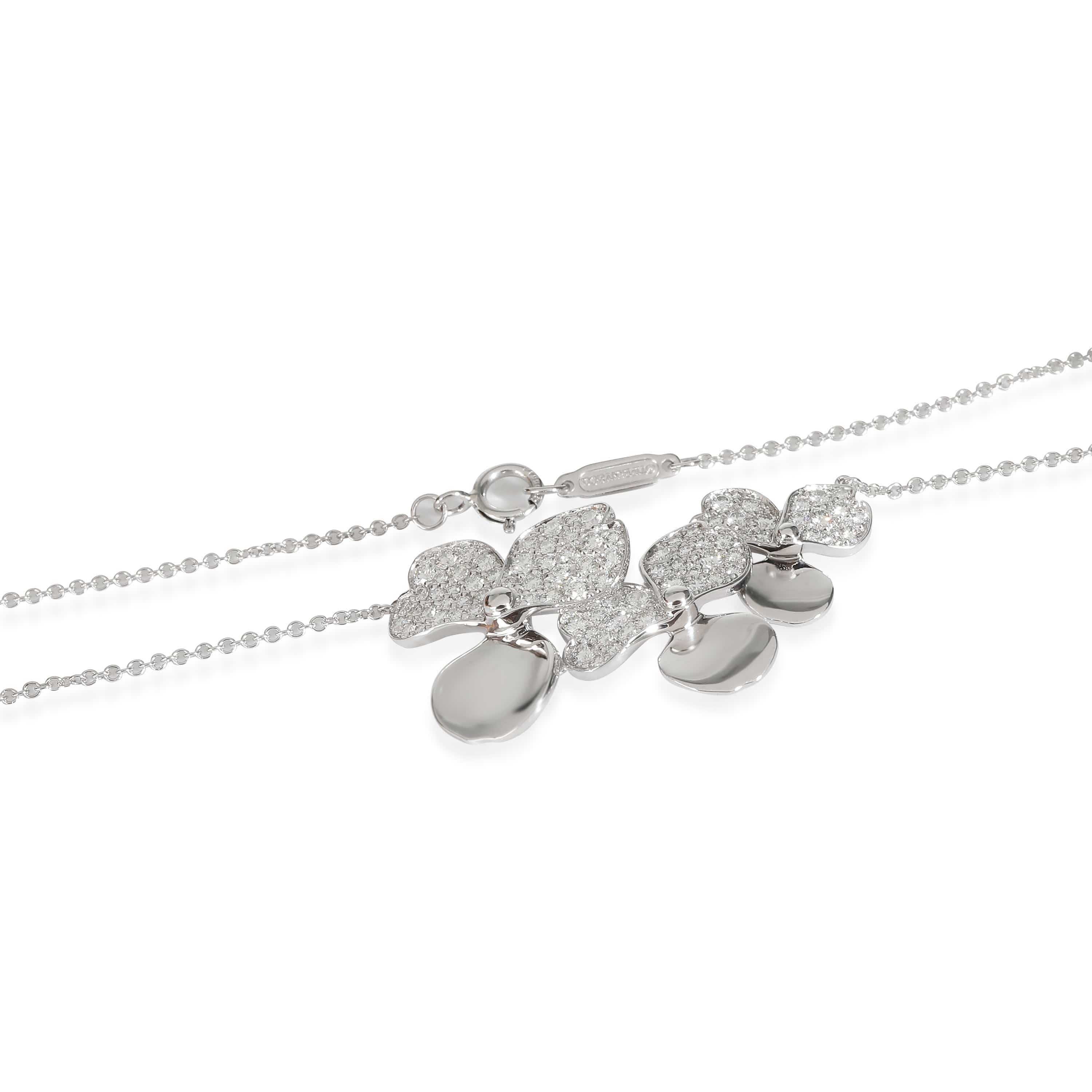 Tiffany & Co. Paper Flowers Fashion Necklace in  Platinum 0.78 CTW