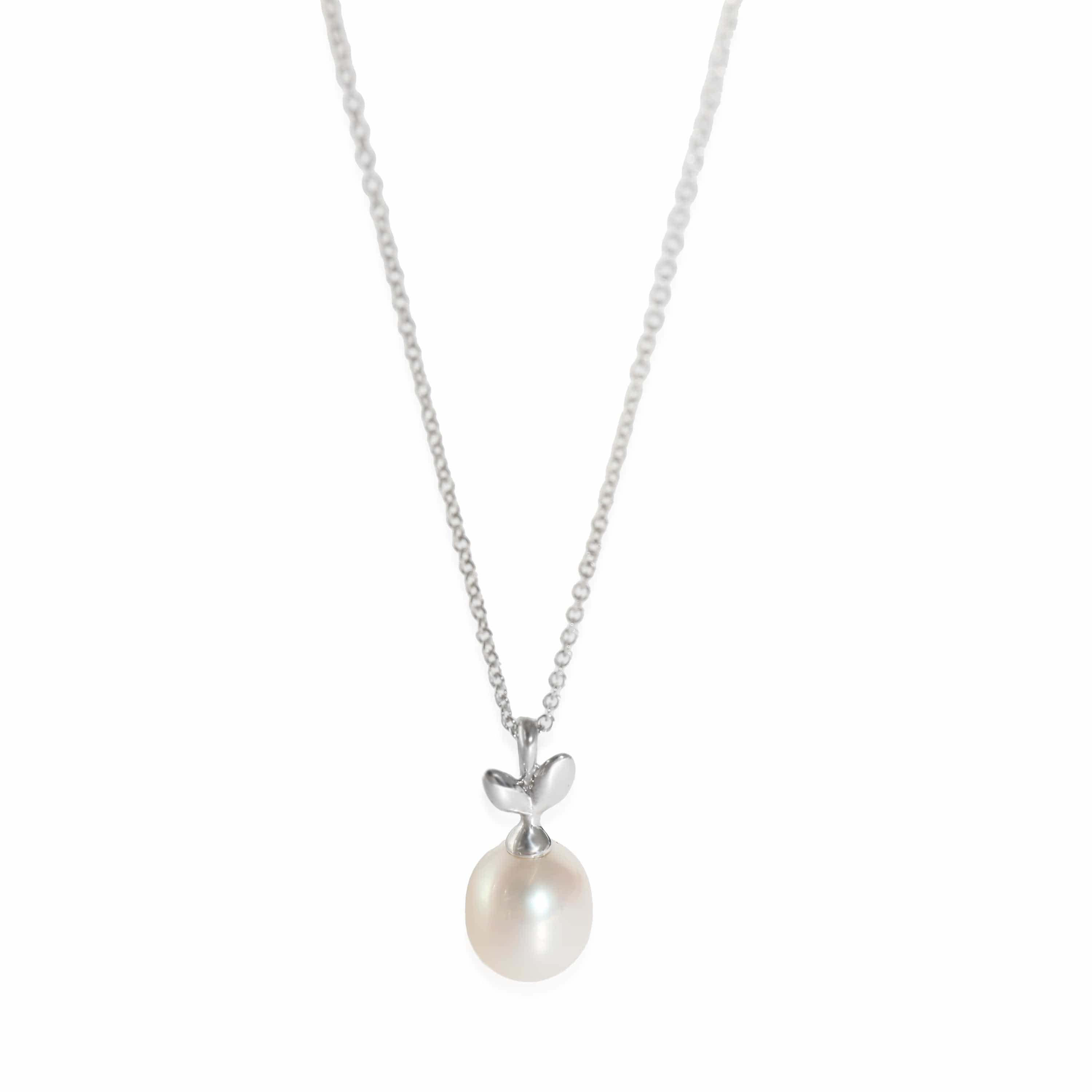 Tiffany & Co. Tiffany & Co. Paloma Picasso Olive Leaf Pearl Pendant in  Sterling Silver