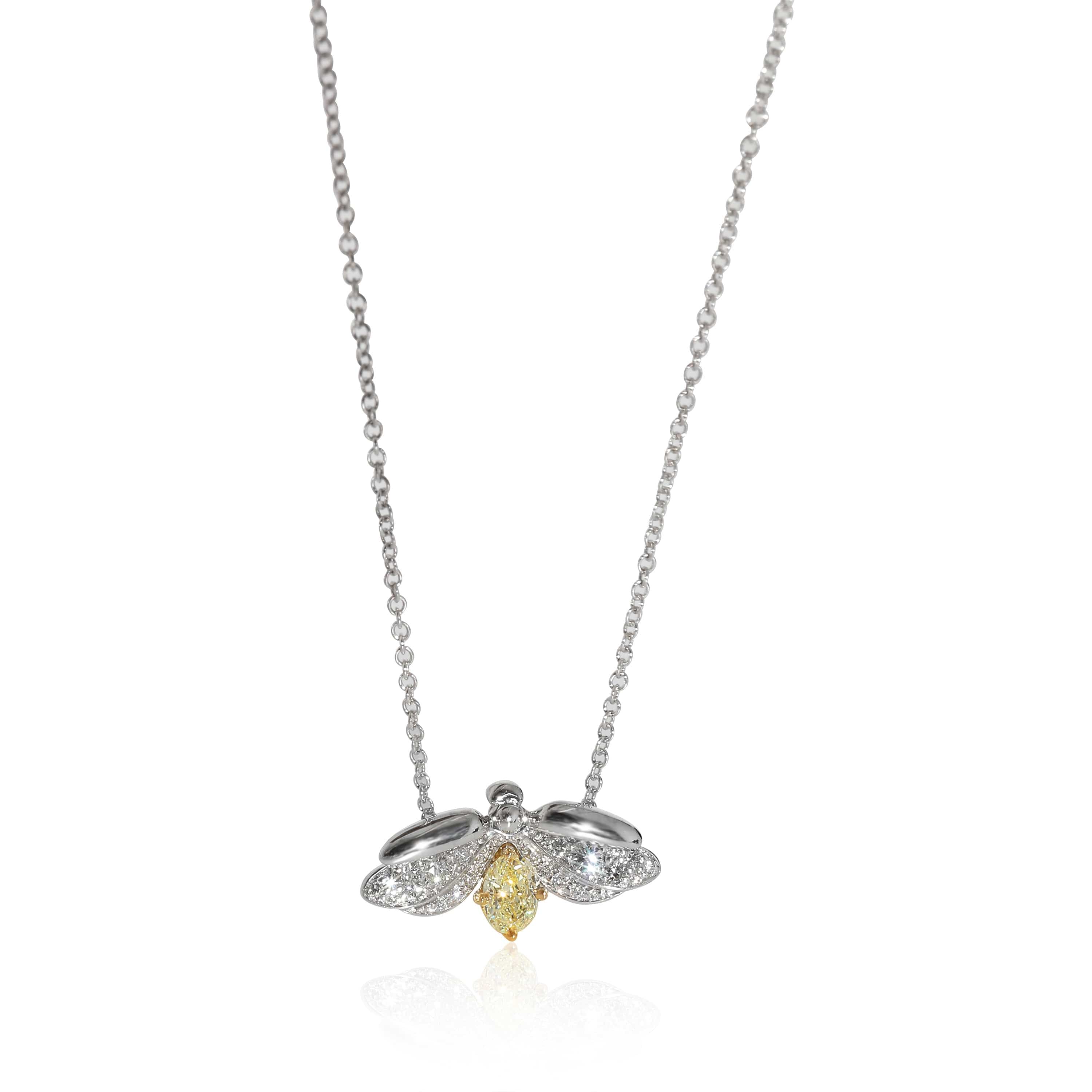 Tiffany & Co. Tiffany & Co. Paper Flowers Firefly Fancy Yellow Diamond Pendant in Platinum