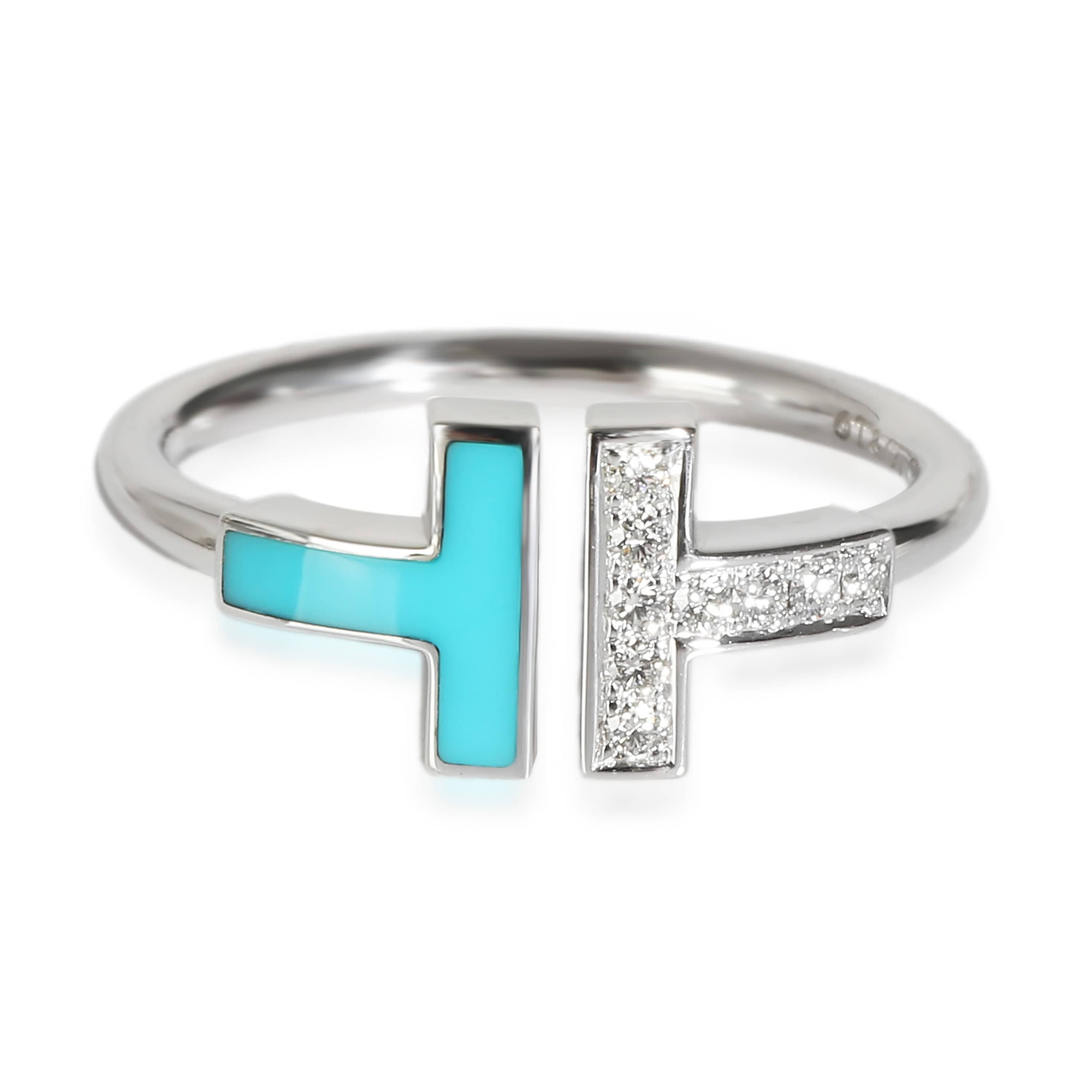 Tiffany & Co. Tiffany & Co. Tiffany T Blue & Diamond Ring in 18K White Gold 0.07 CTW