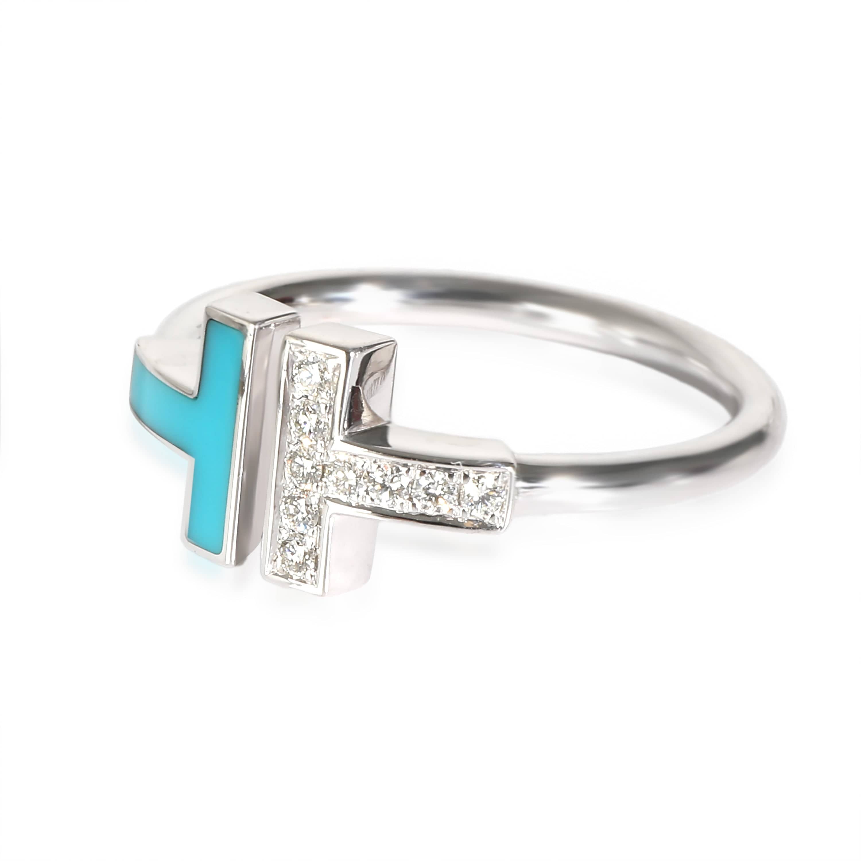 Tiffany & Co. Tiffany & Co. Tiffany T Blue & Diamond Ring in 18K White Gold 0.07 CTW