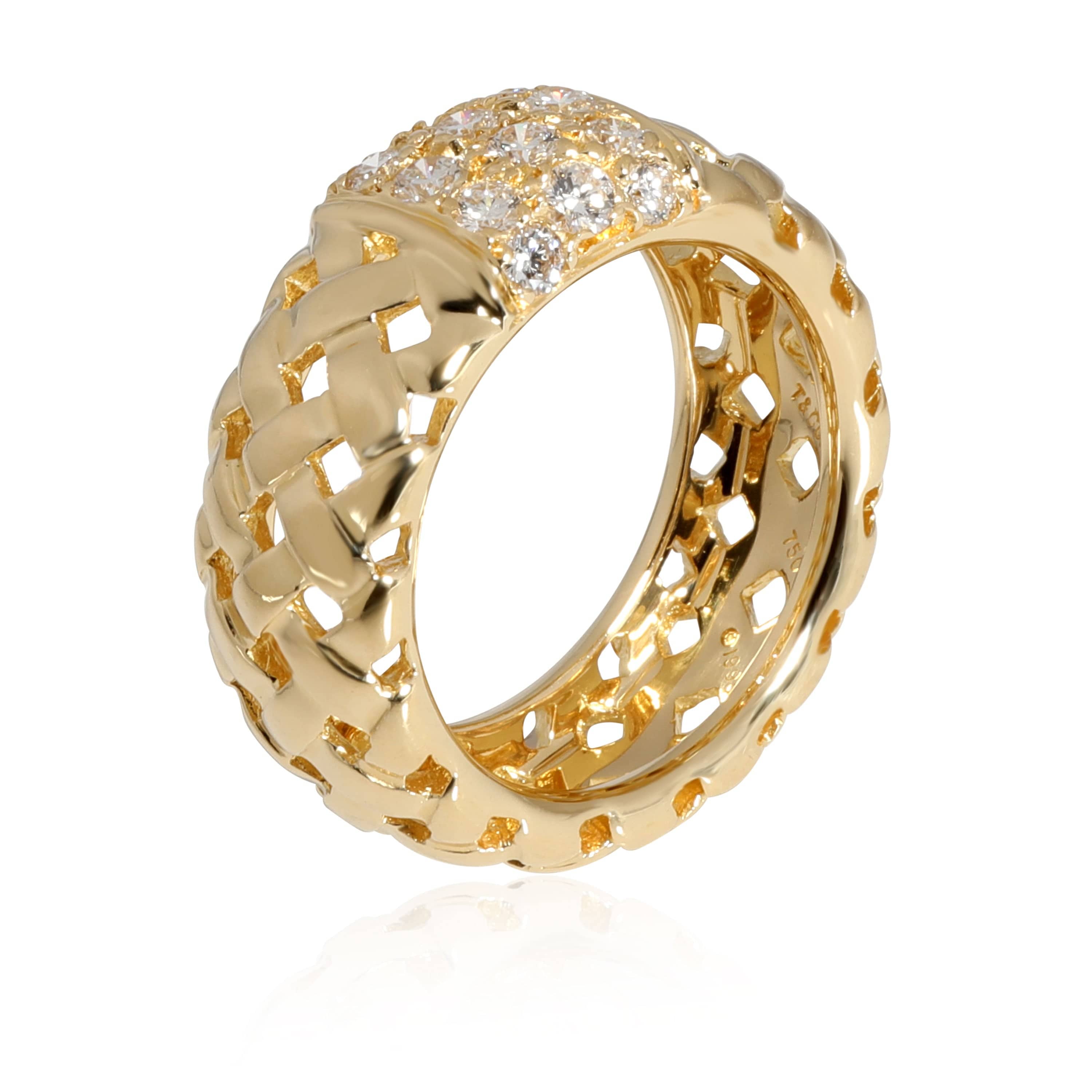 Tiffany & Co. Tiffany & Co. Vannerie Basket Weave Diamond Ring in 18K Yellow Gold 3/4 Ctw