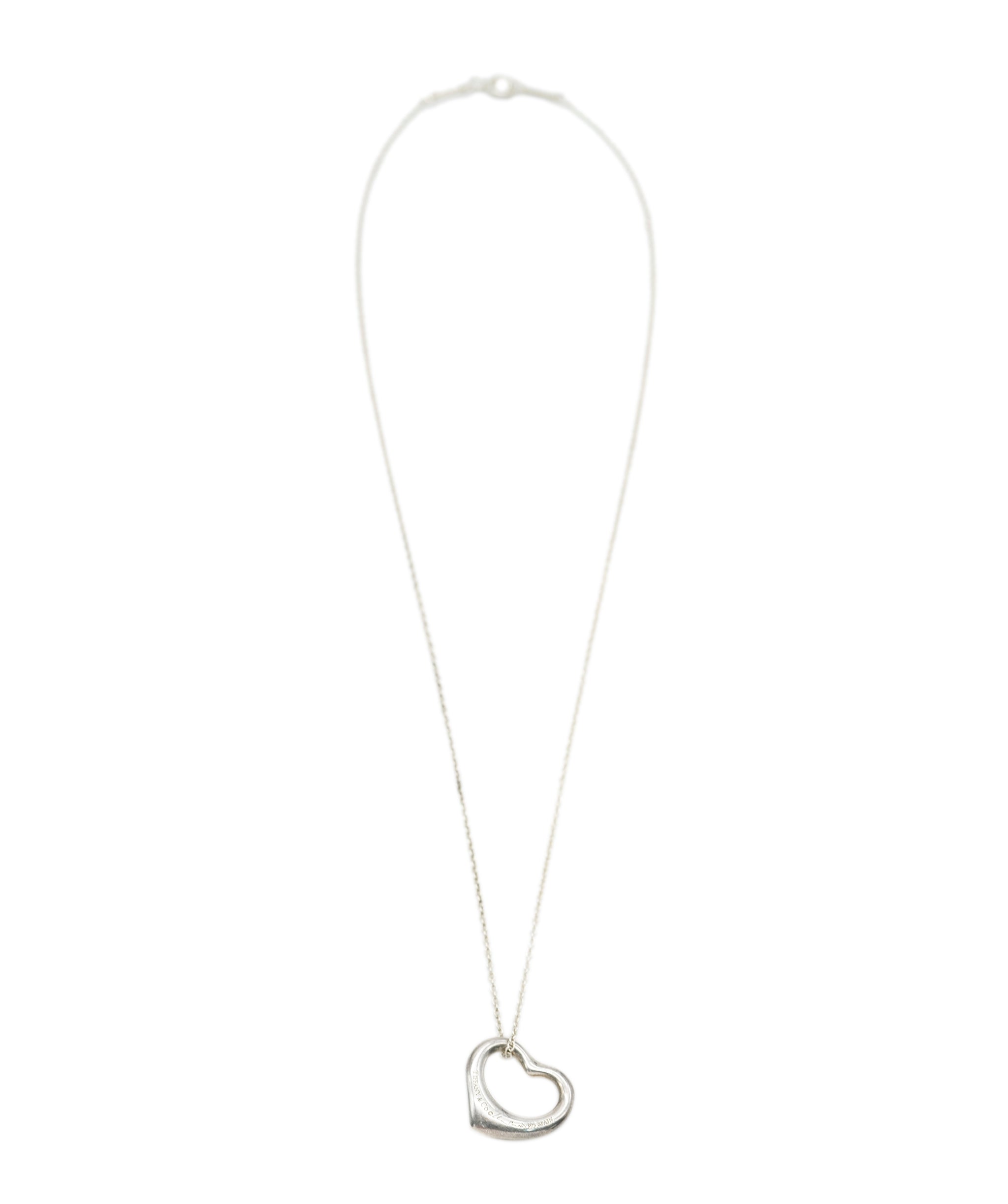Tiffany Tiffany & Co. Elsa Peretti Sterling Silver Open Heart Pendant Necklace ABC0098