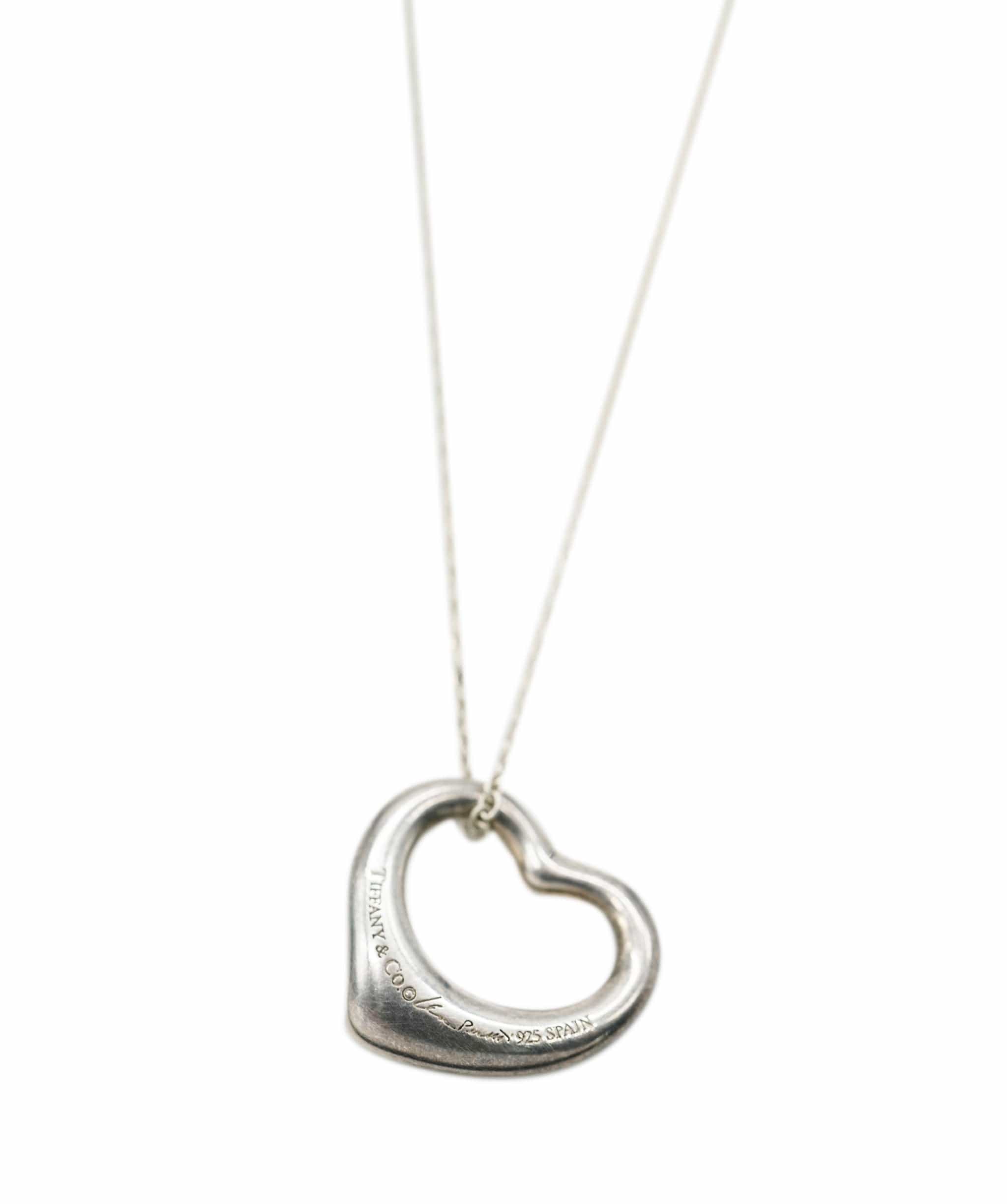 Tiffany Tiffany & Co. Elsa Peretti Sterling Silver Open Heart Pendant Necklace ABC0098