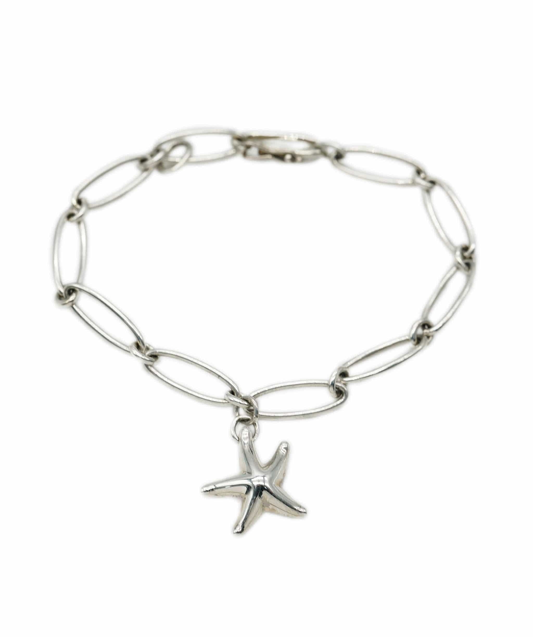 Tiffany Tiffany & Co. Elsa Peretti Sterling Silver Starfish Charm Link Bracelet ABC0015