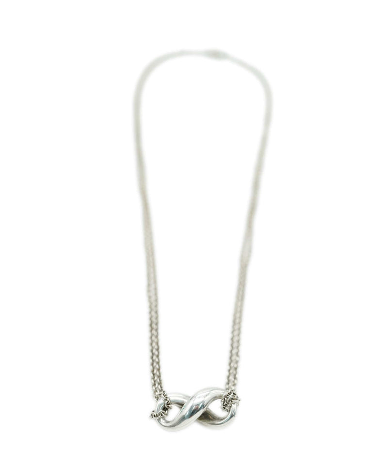 Genuine Tiffany & Co sterling silver infinity necklace with double chain | Infinity  necklace silver, Infinity necklace, Necklace