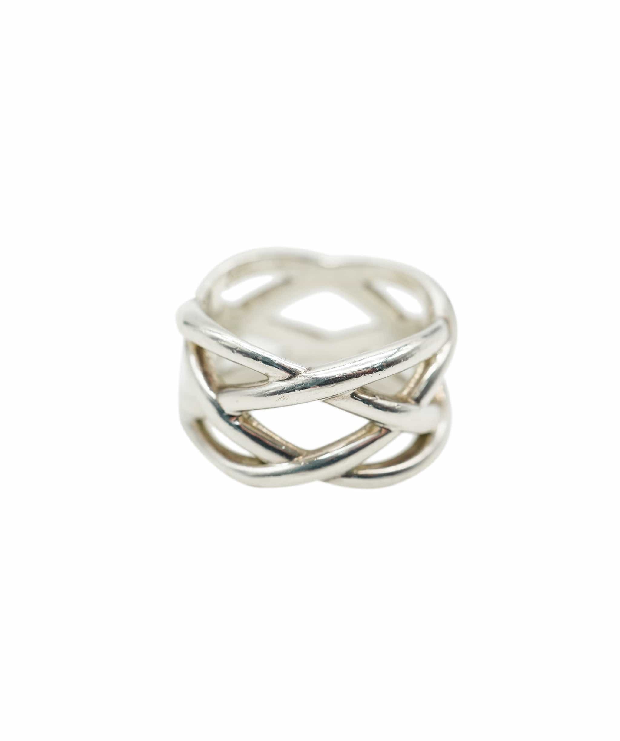 Tiffany Tiffany & Co. Braided Criss Cross Sterling Silver Band Ring ABC0375