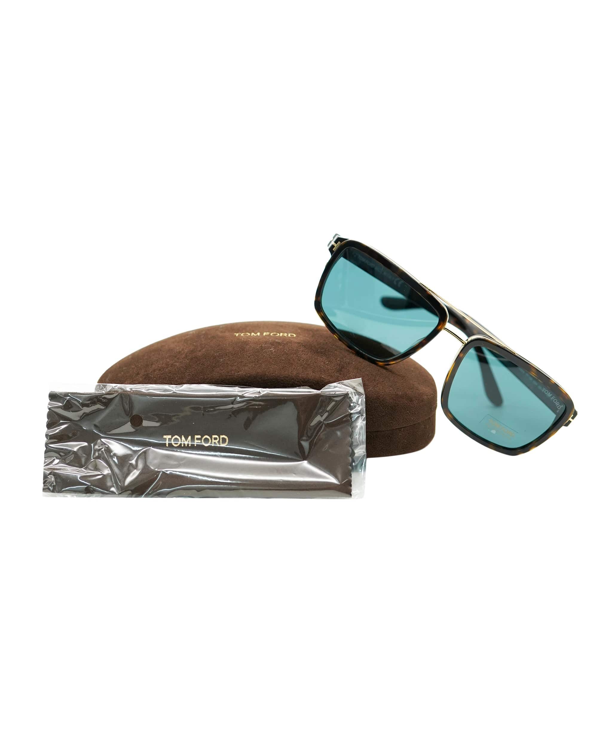 Tom Ford Tom Ford Mens Gold Square Brown Green Sunglasses Anders TF 780 52N ANL0012