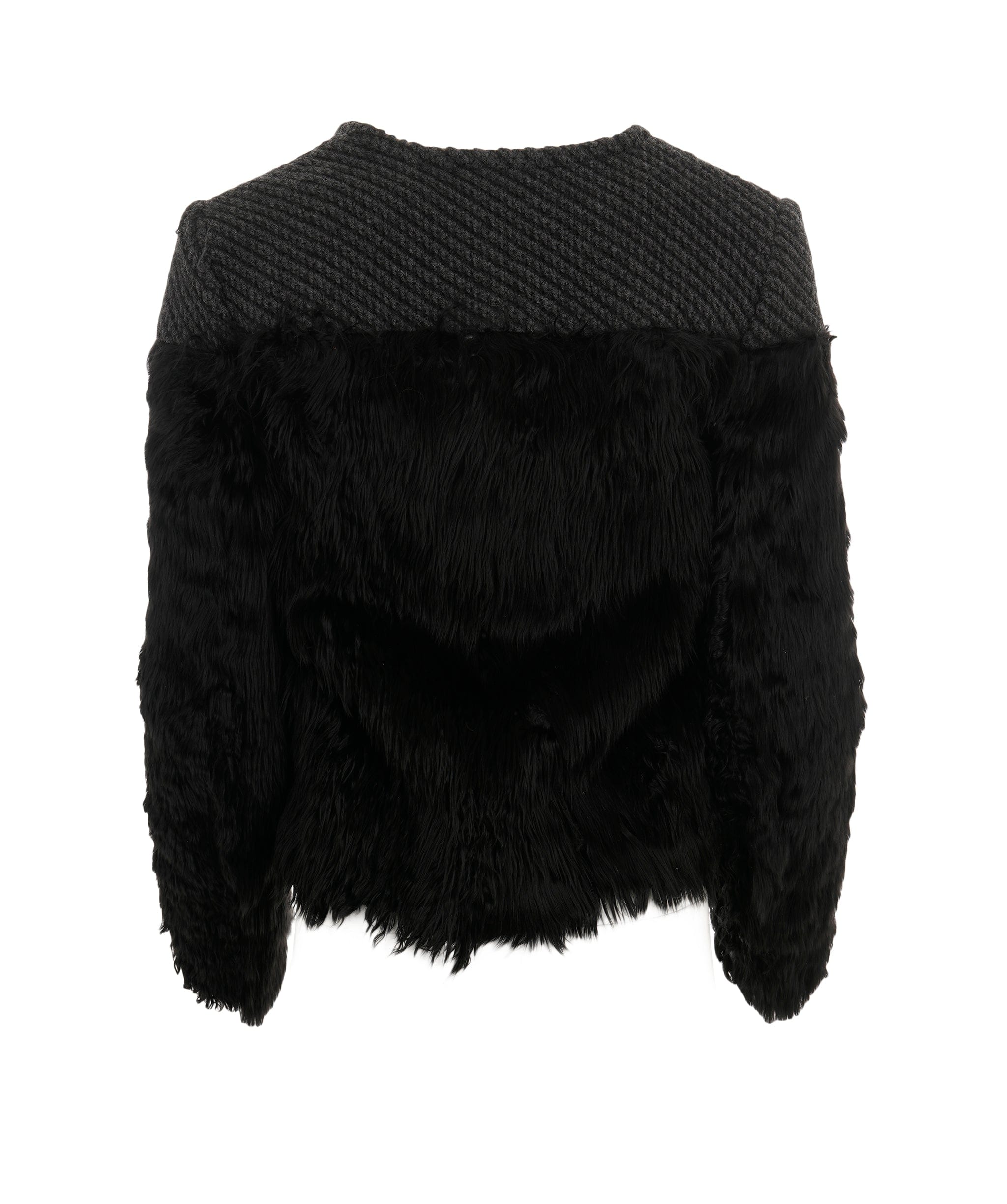 Tom Ford Tom Ford Black Leather Detailed Alpaca Fur Jacket 38 DBXL0068