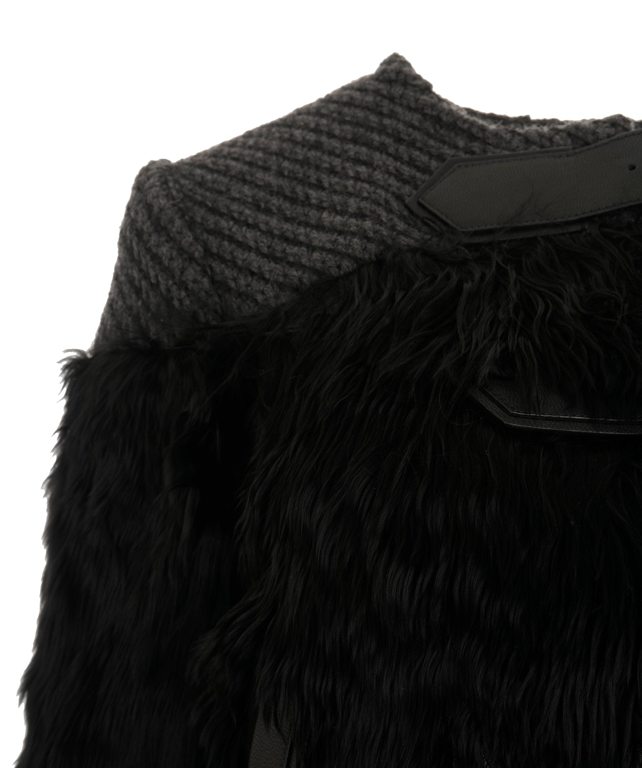 Tom Ford Tom Ford Black Leather Detailed Alpaca Fur Jacket 38 DBXL0068