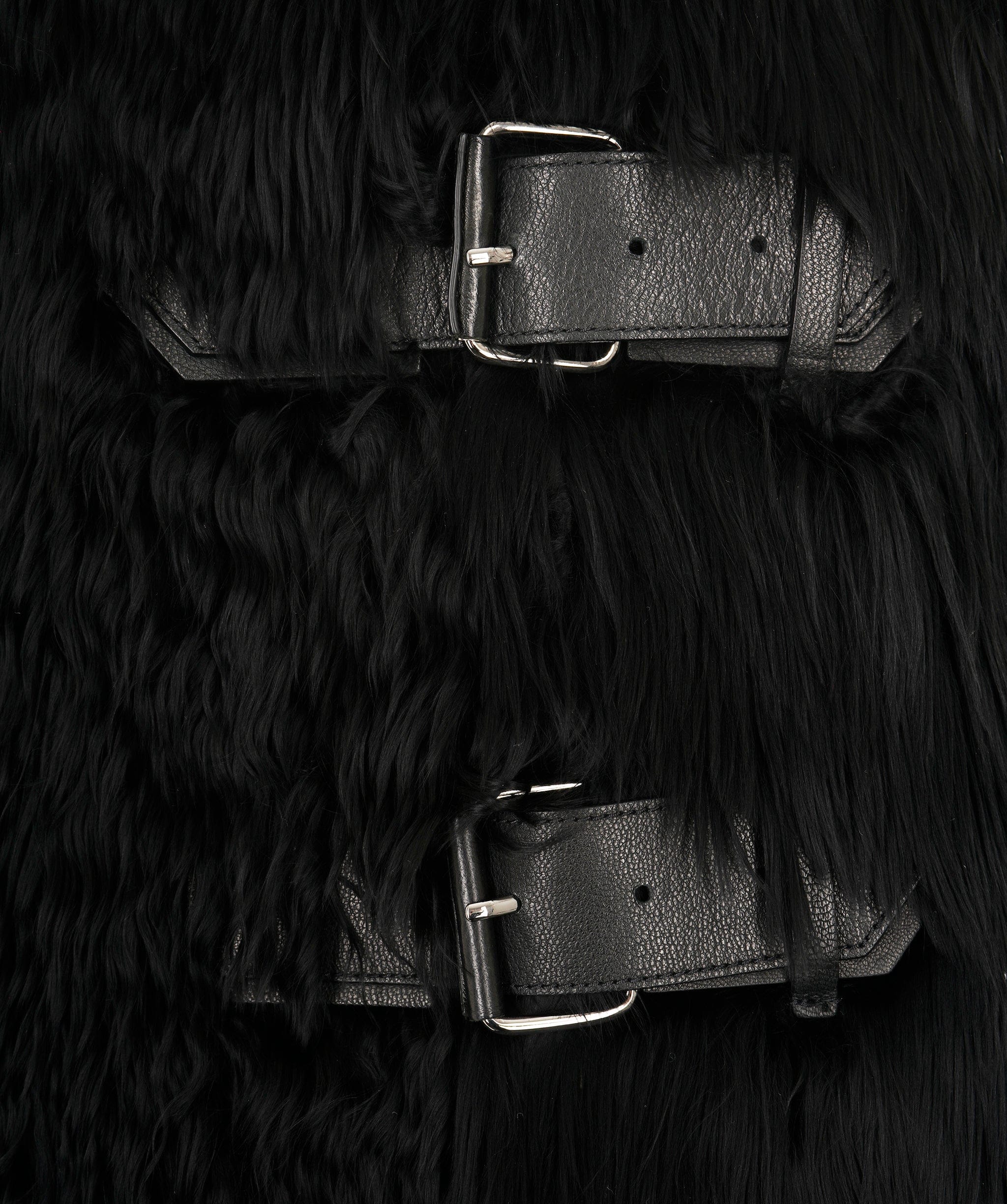 Tom Ford Tom Ford Black Leather Detailed Alpaca Fur Jacket 38 DBXL0068