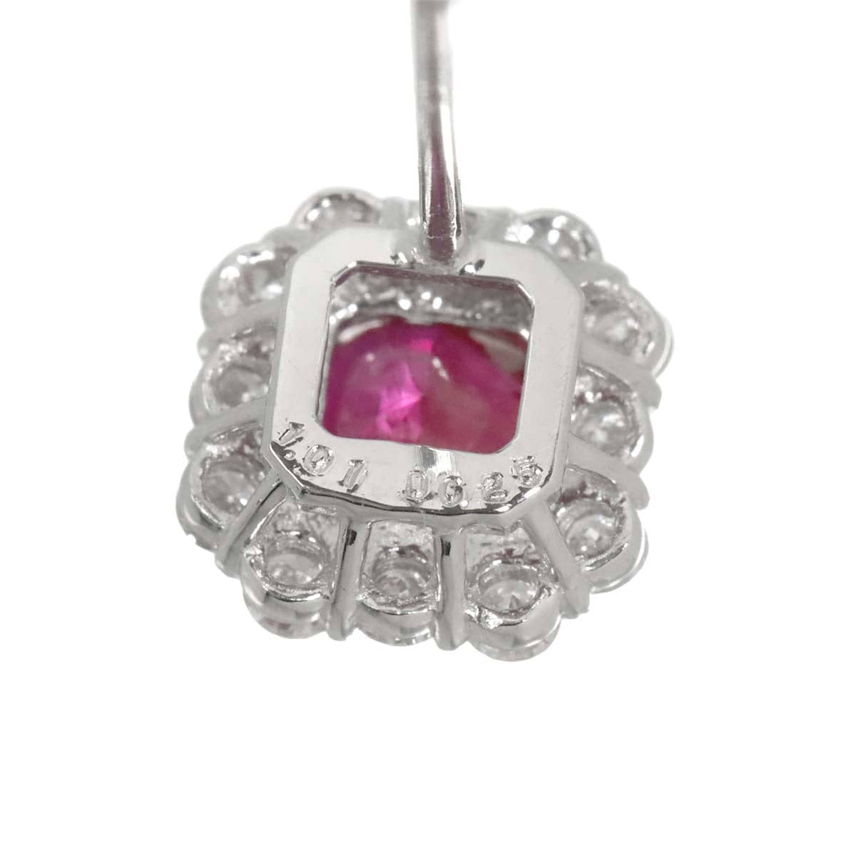 Unbranded Ruby 1.01ct/1.00ct Diamond 0.25ct/0.25ct Pt Earrings Pierced 90320848