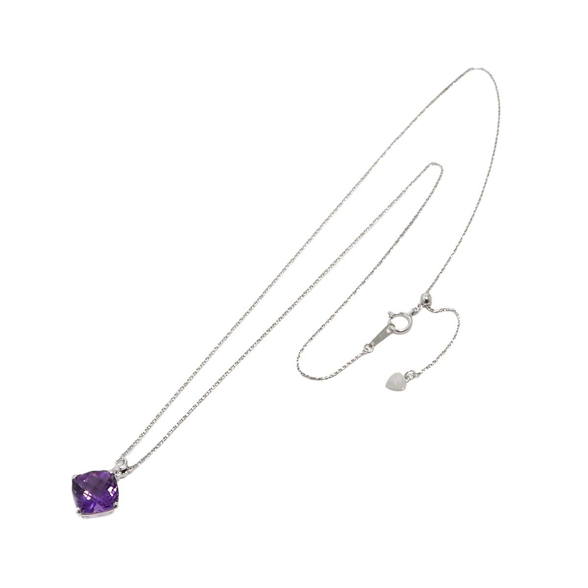 Unbranded Amethyst 4.41ct Diamond 0.03ct Necklace 18K WG White Gold 750 90291208