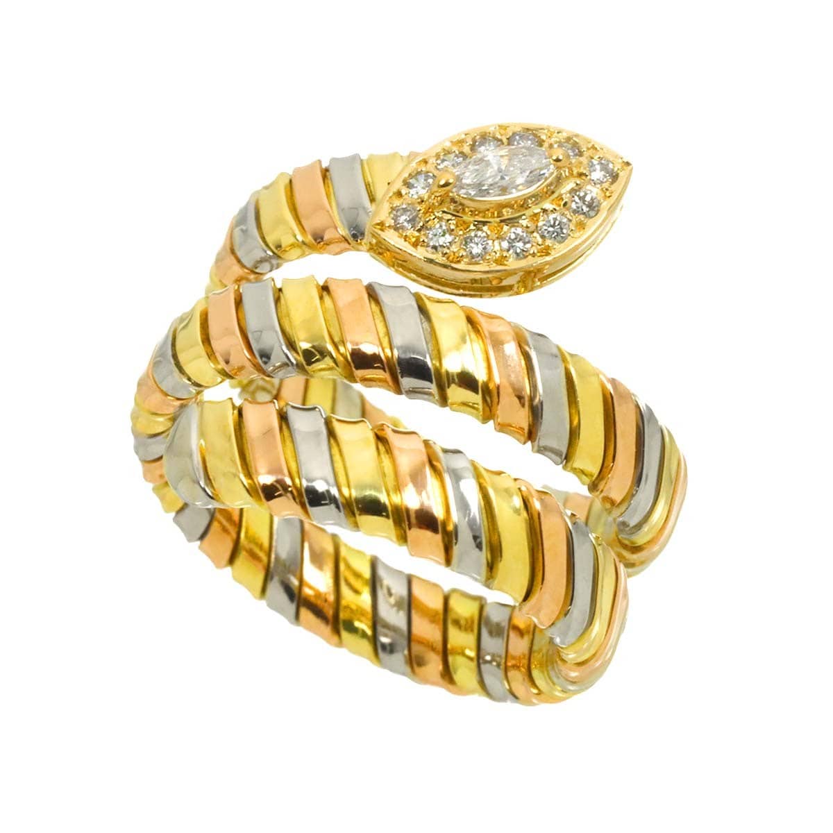 Unbranded Diamond 0.22ct Ring 18K YG PG WG size6(US) 90312254