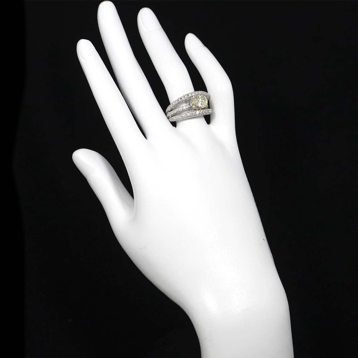 Unbranded Diamond 1.598ct M/SI2 1.43ct Ring Pt Platinum size6.75(US) 90312265