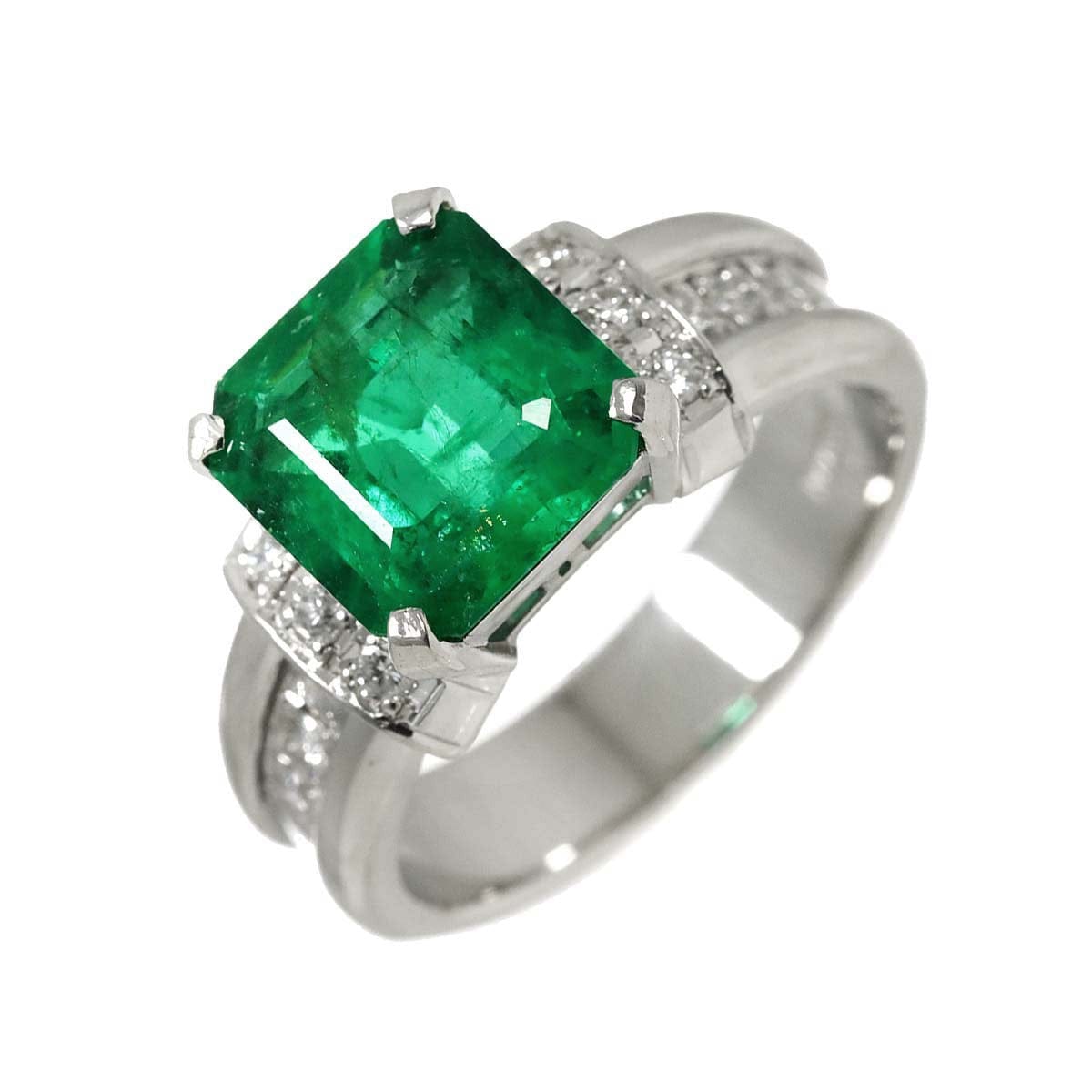 Unbranded Emerald 2.75ct Diamond 0.27ct Ring Pt Platinum size5.5-5.75(US) 90316480