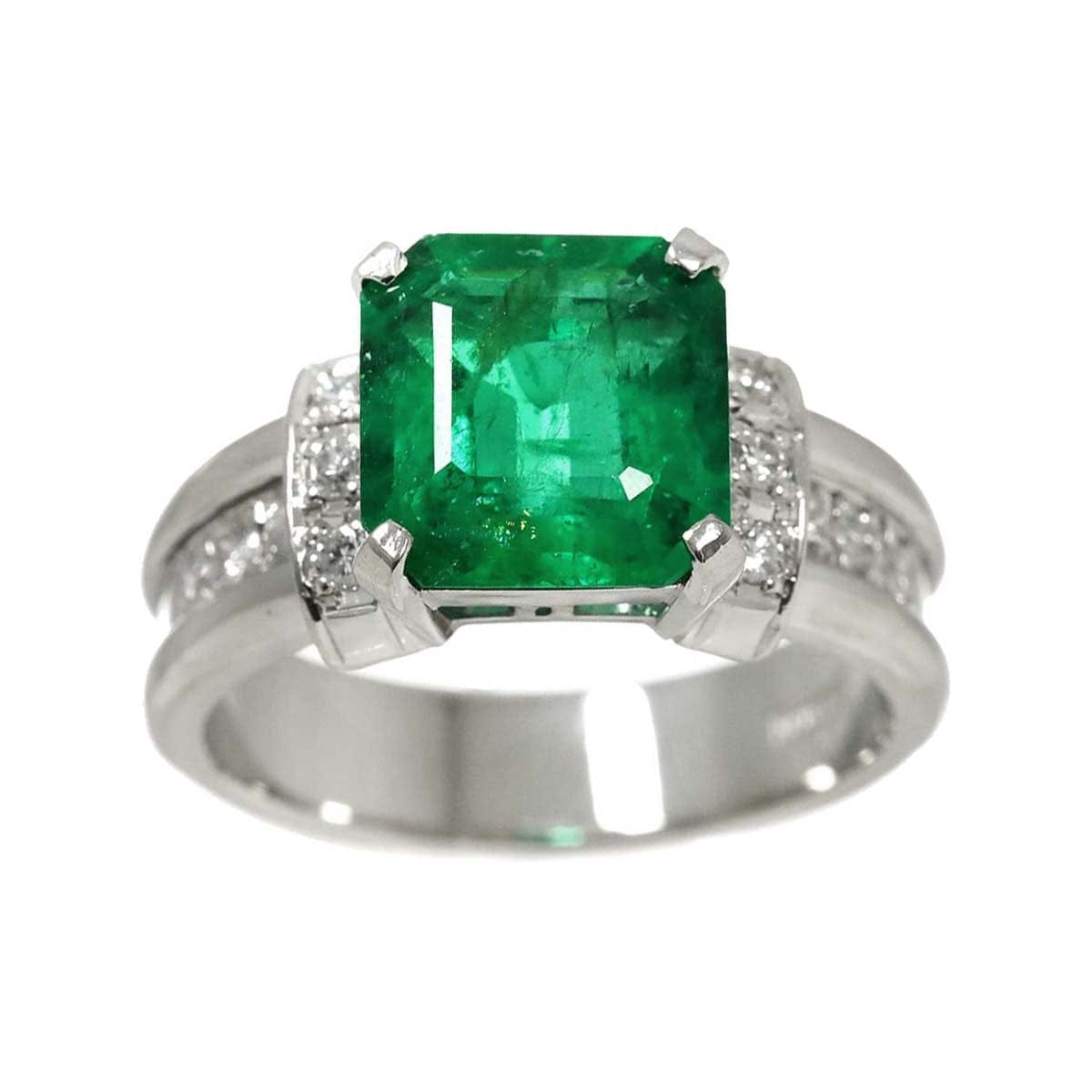 Unbranded Emerald 2.75ct Diamond 0.27ct Ring Pt Platinum size5.5-5.75(US) 90316480