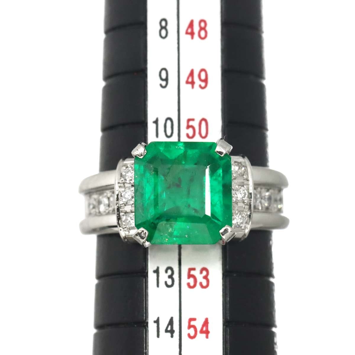 Unbranded Emerald 2.75ct Diamond 0.27ct Ring Pt Platinum size5.5-5.75(US) 90316480
