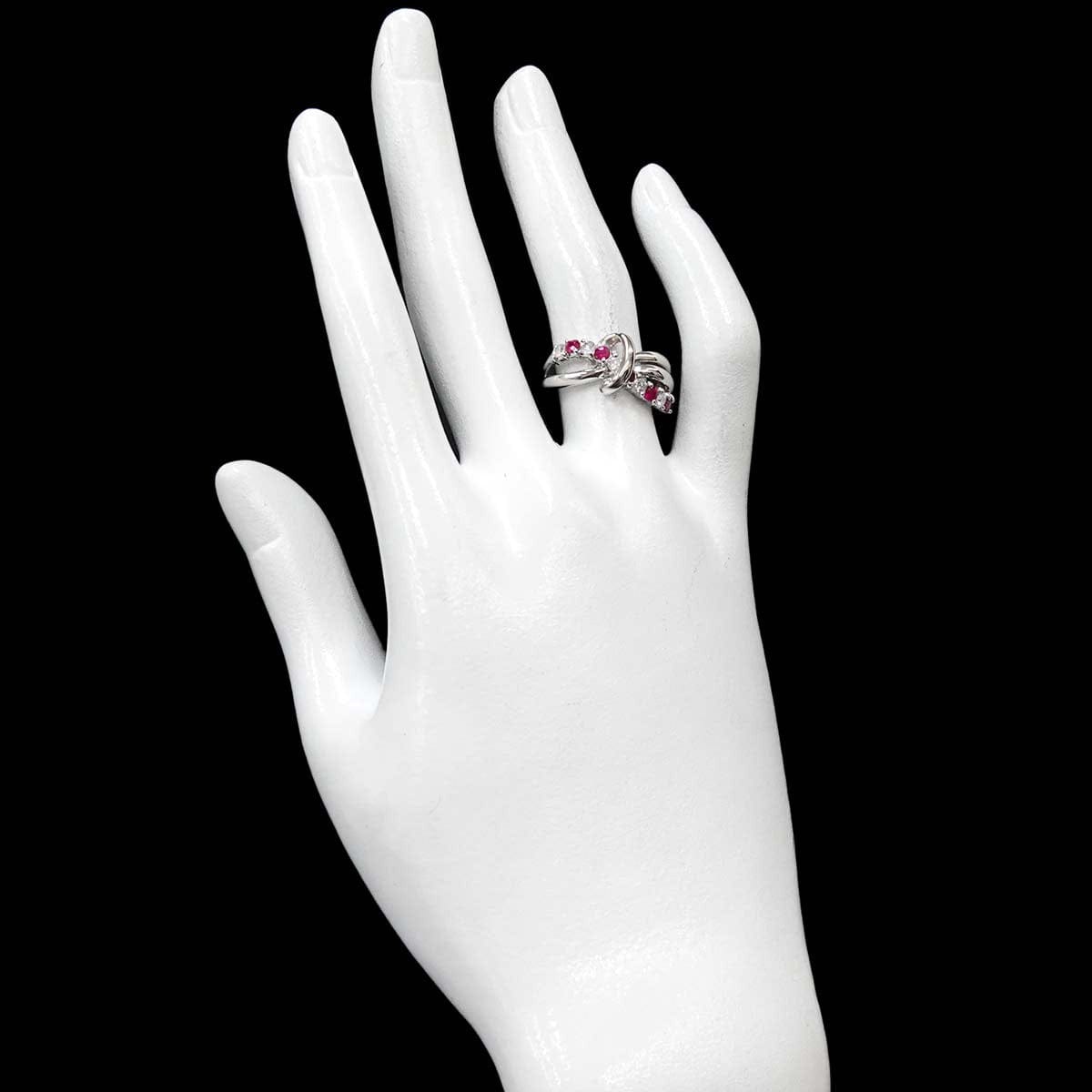 Unbranded Ruby 0.33ct Diamond 0.25ct Ring Pt Platinum size6-6.25(US) 90306790
